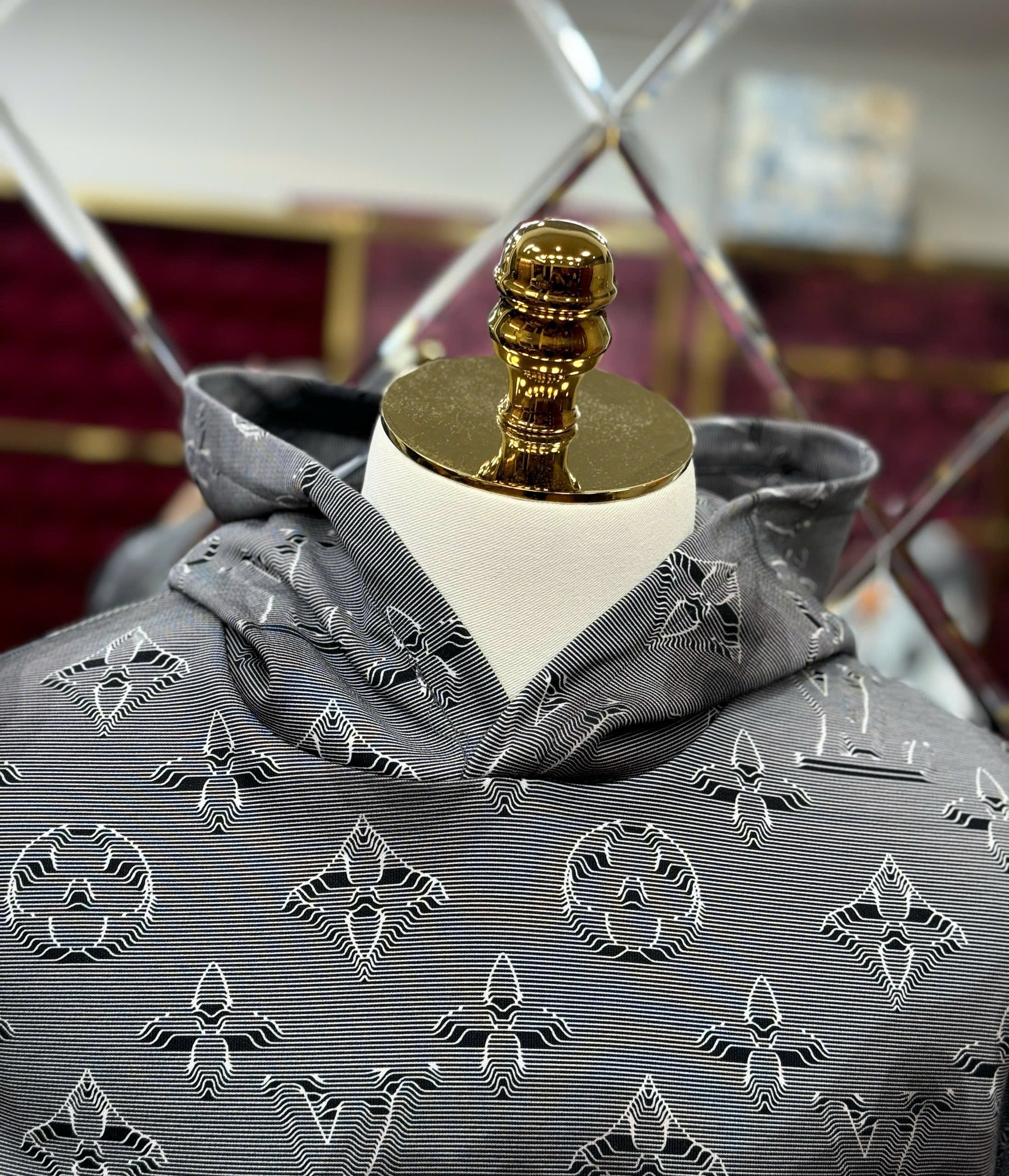 Áo hoodie Louis Vuitton LV xám monogram full túi bụng Like Auth 44-50 CD