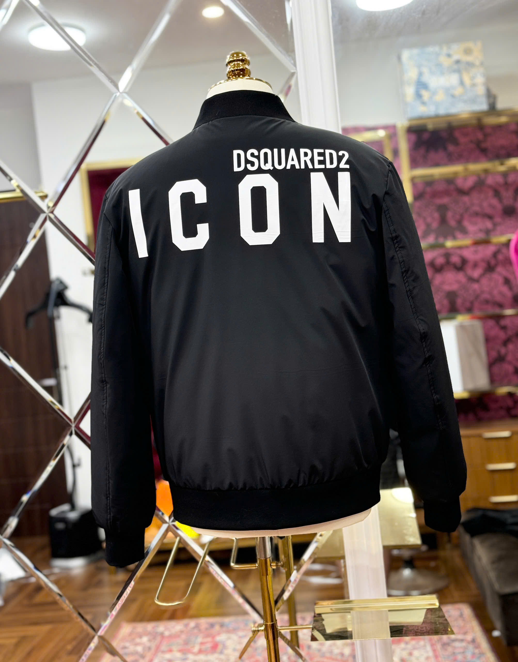Áo khoác bomber Dsquared2 DSQ icon logo lưng ngực Like Auth  44-50 CD