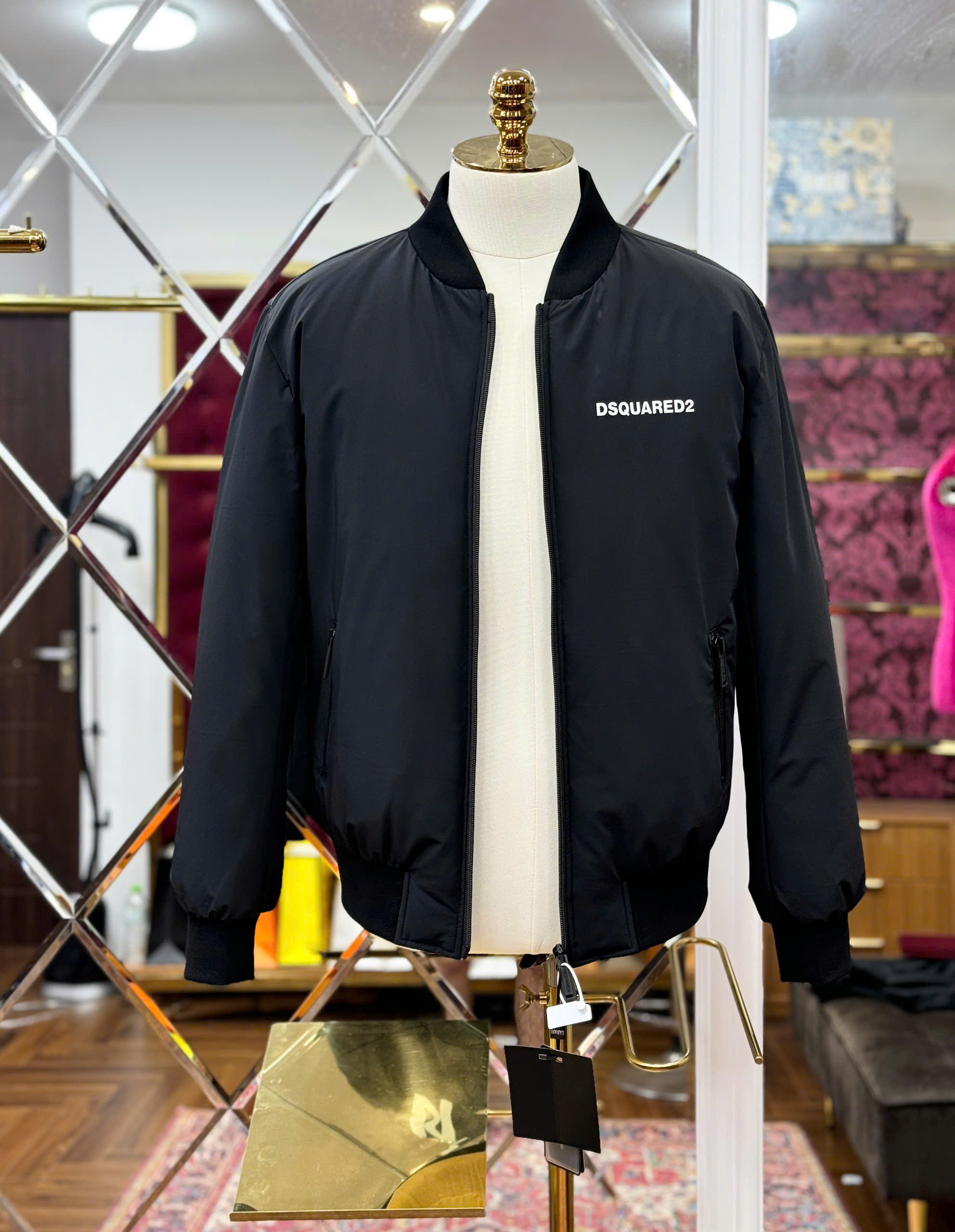 Áo khoác bomber Dsquared2 DSQ icon logo lưng ngực Like Auth  44-50 CD