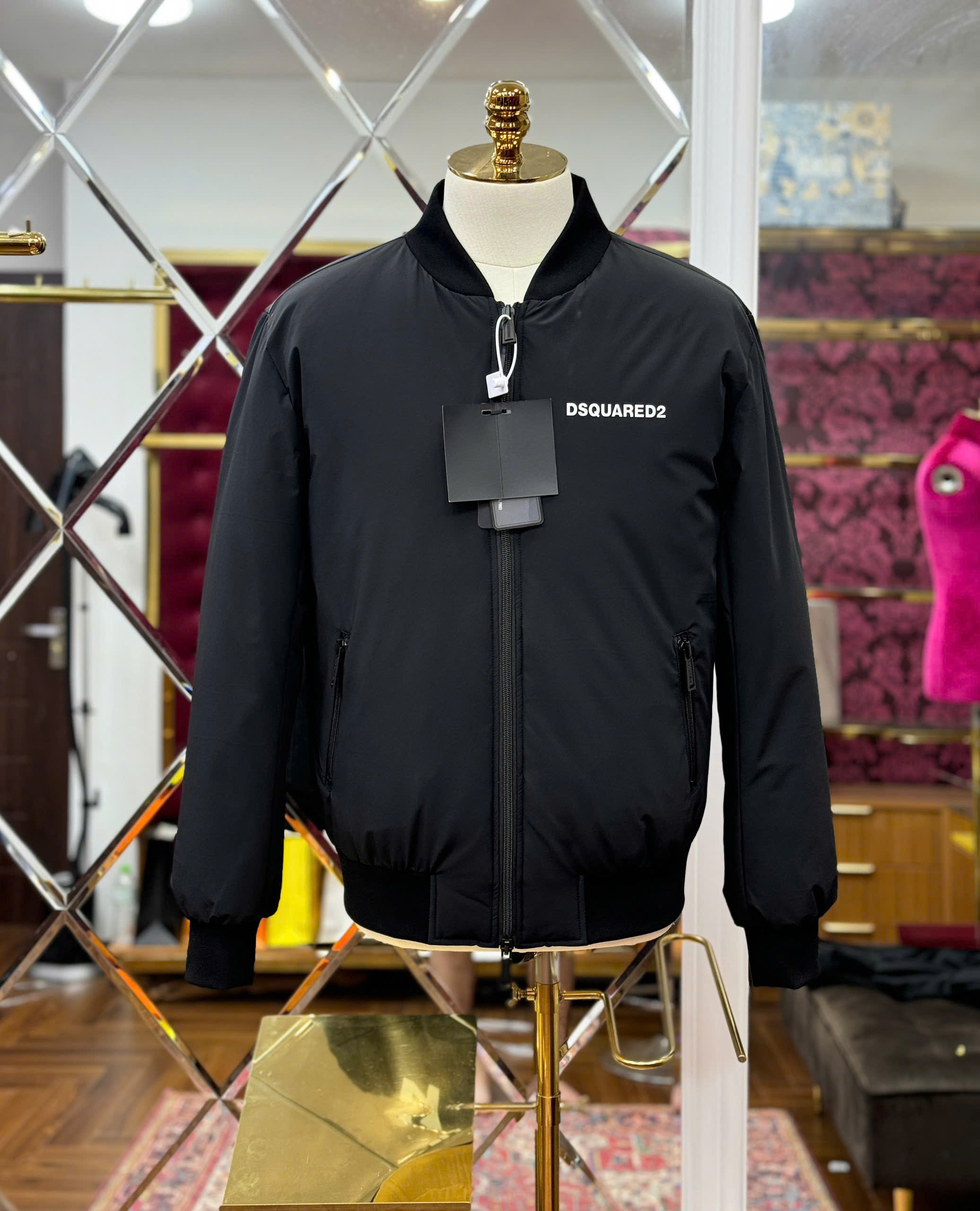 Áo khoác bomber Dsquared2 DSQ icon logo lưng ngực Like Auth  44-50 CD