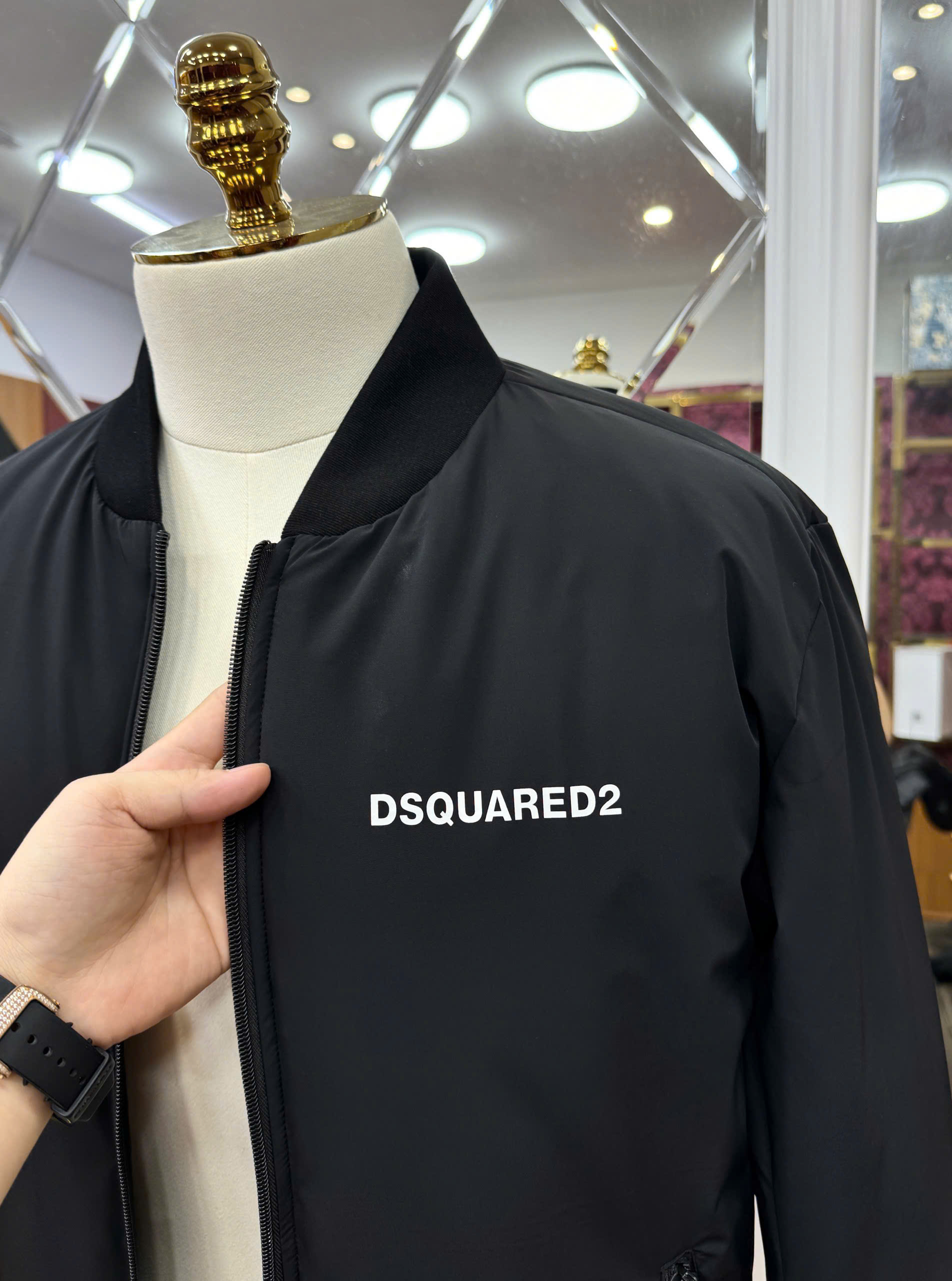 Áo khoác bomber Dsquared2 DSQ icon logo lưng ngực Like Auth  44-50 CD