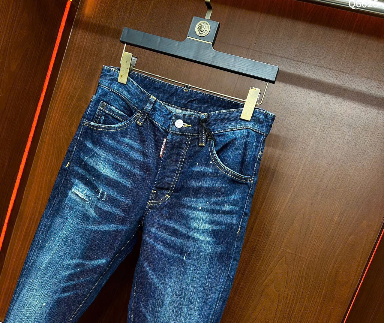 Quần Jean Dsquared2 DSQ2 Xanh bạc rách mài vẩy sơn 4 khuy Like Auth on web LK