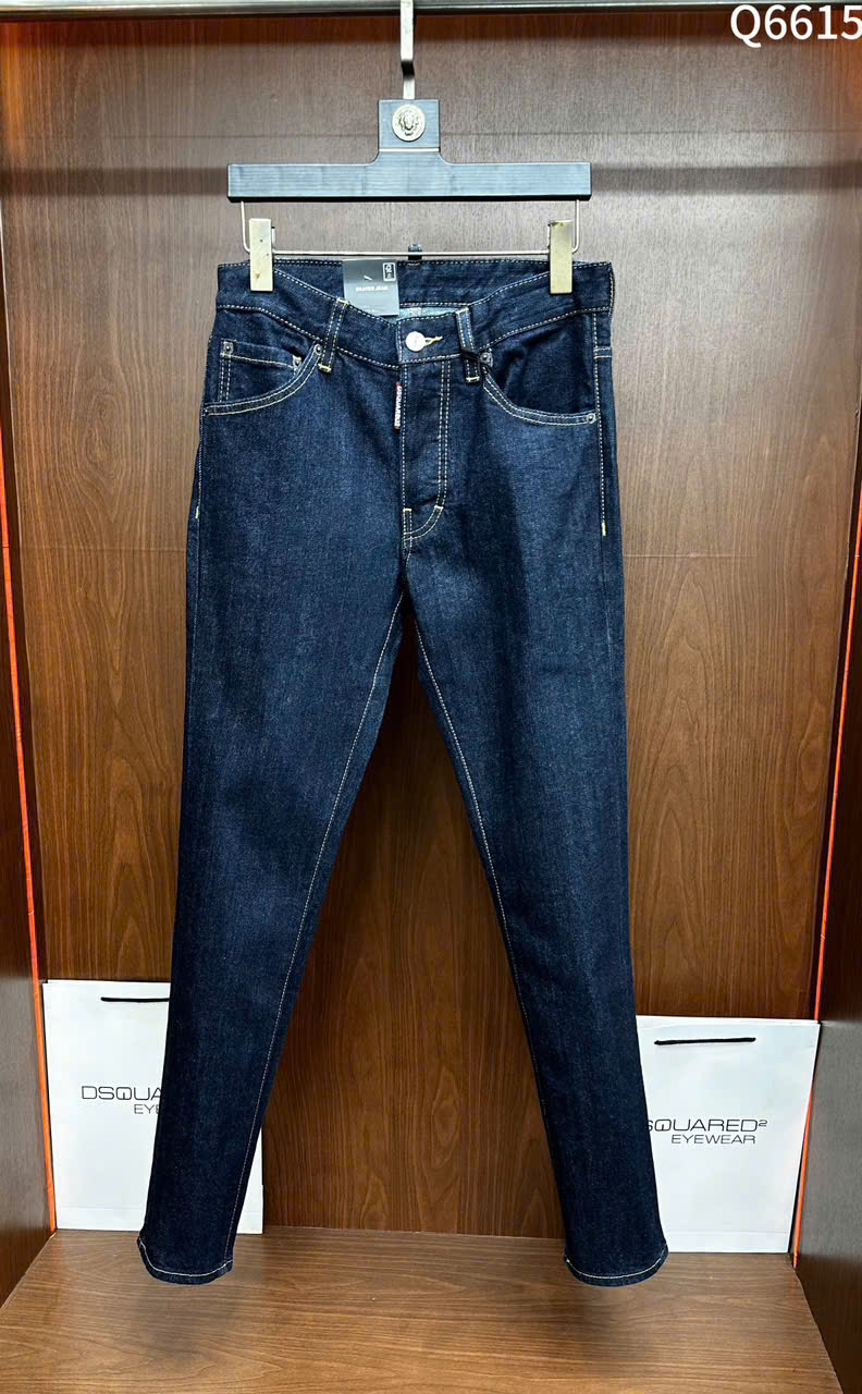 Quần Jean Dsquared2 DSQ2 Xanh trơn viền chỉ Vàng Like Auth on web LK