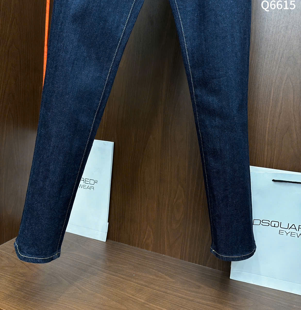 Quần Jean Dsquared2 DSQ2 Xanh trơn viền chỉ Vàng Like Auth on web LK