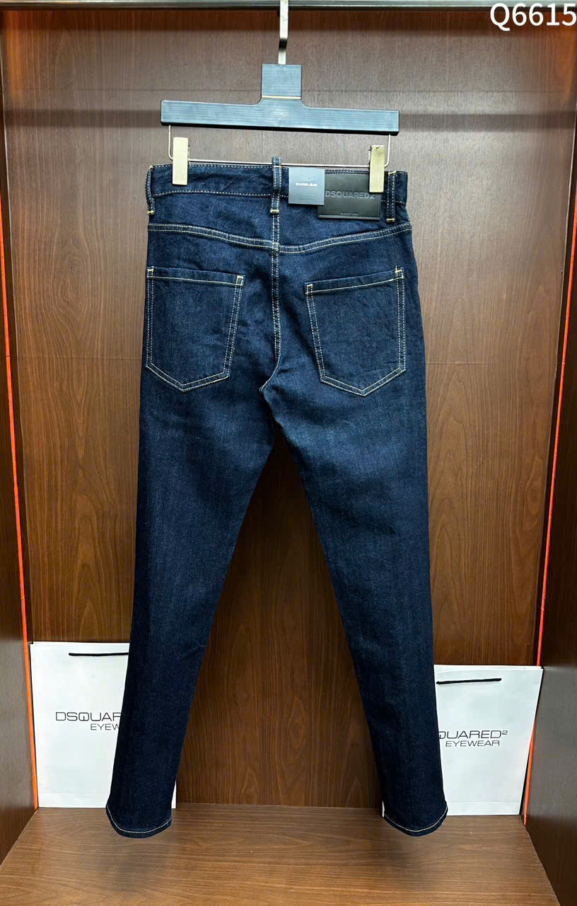 Quần Jean Dsquared2 DSQ2 Xanh trơn viền chỉ Vàng Like Auth on web LK