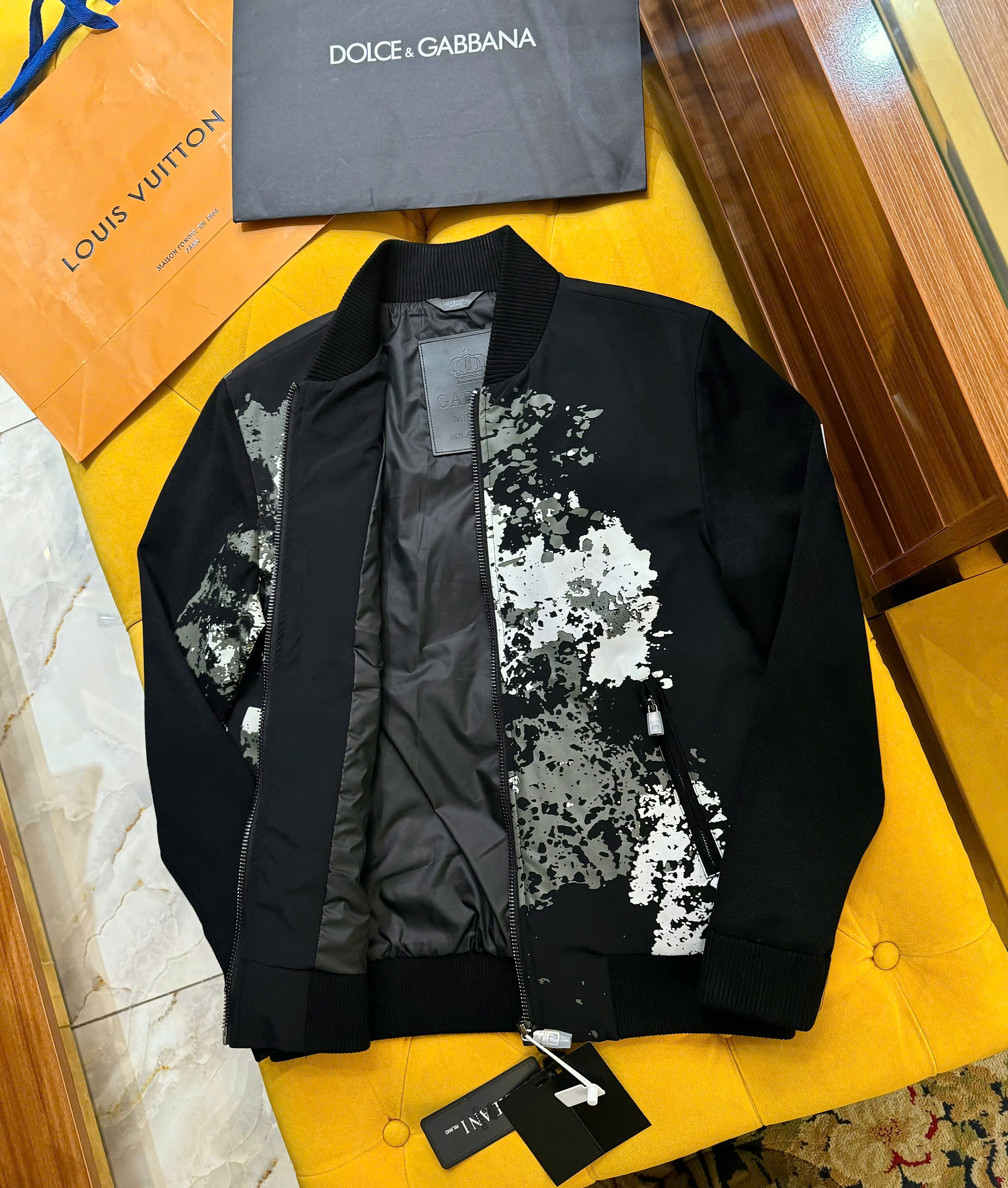 Áo khoác bomber Dsquared2 DSQ loang sơn Like Auth S-XL CD
