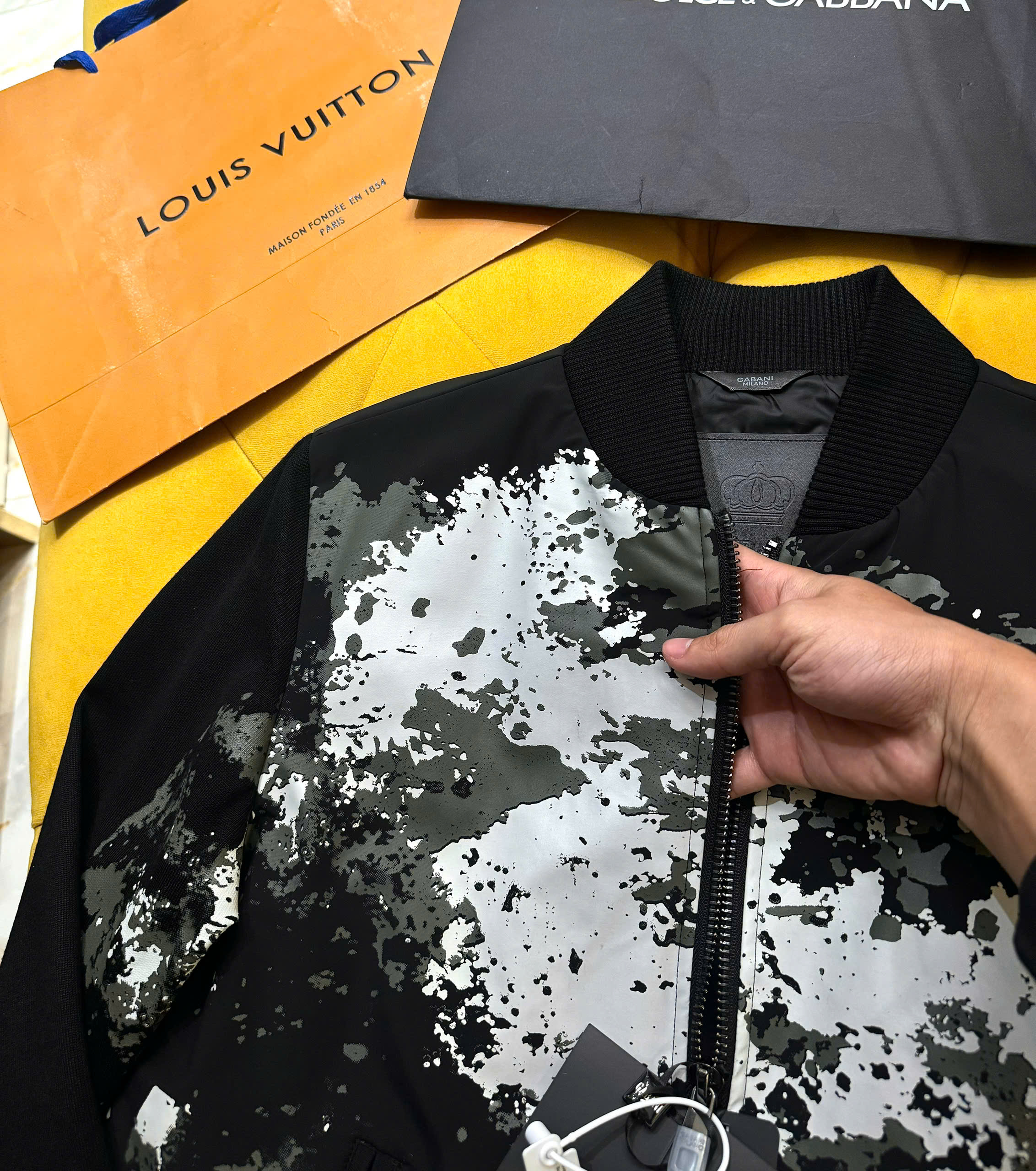 Áo khoác bomber Dsquared2 DSQ loang sơn Like Auth S-XL CD