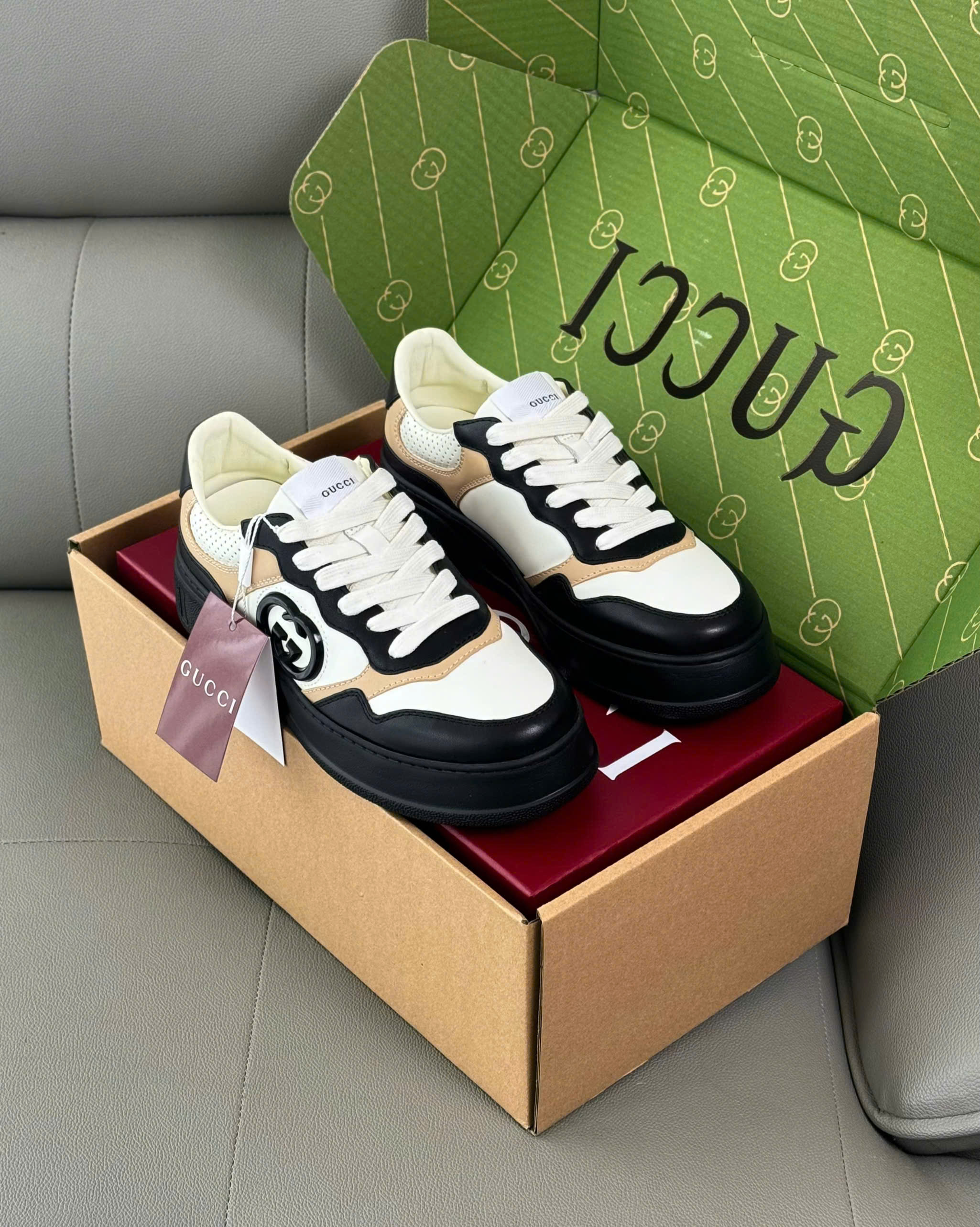 Giày sneaker Gucci GC bánh mỳ đế cao Like Auth 38-43 DDT