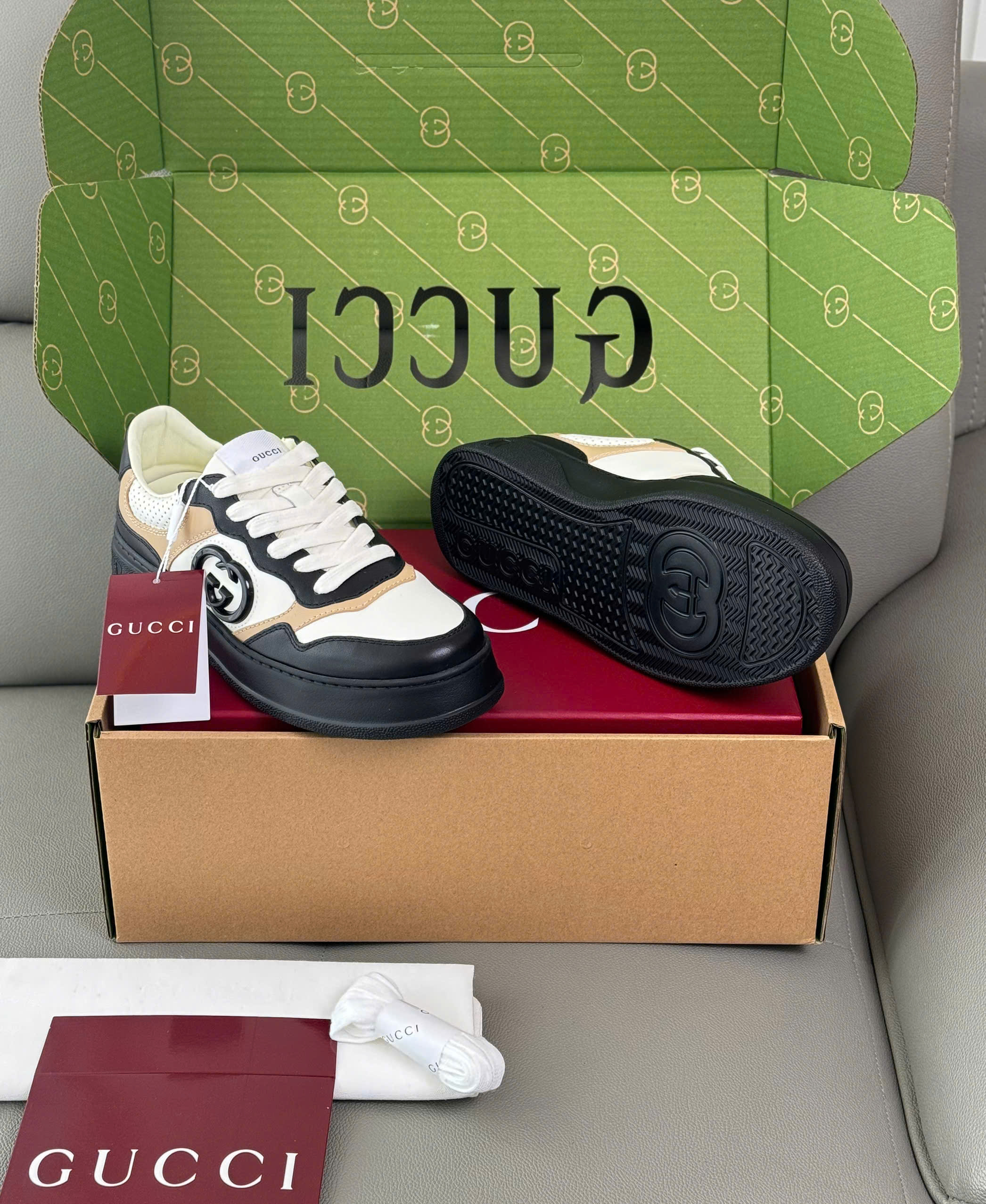 Giày sneaker Gucci GC bánh mỳ đế cao Like Auth 38-43 DDT