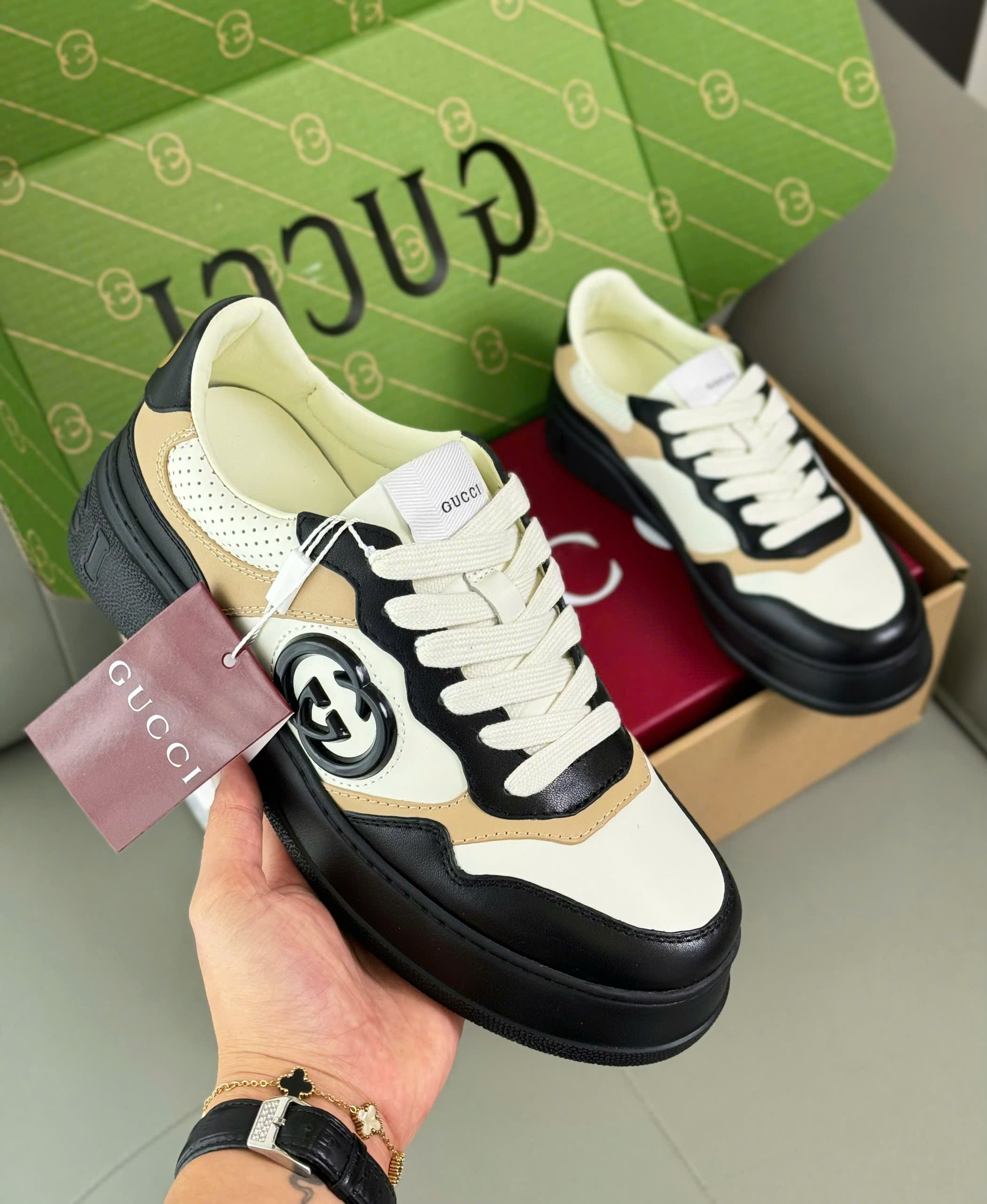 Giày sneaker Gucci GC bánh mỳ đế cao Like Auth 38-43 DDT