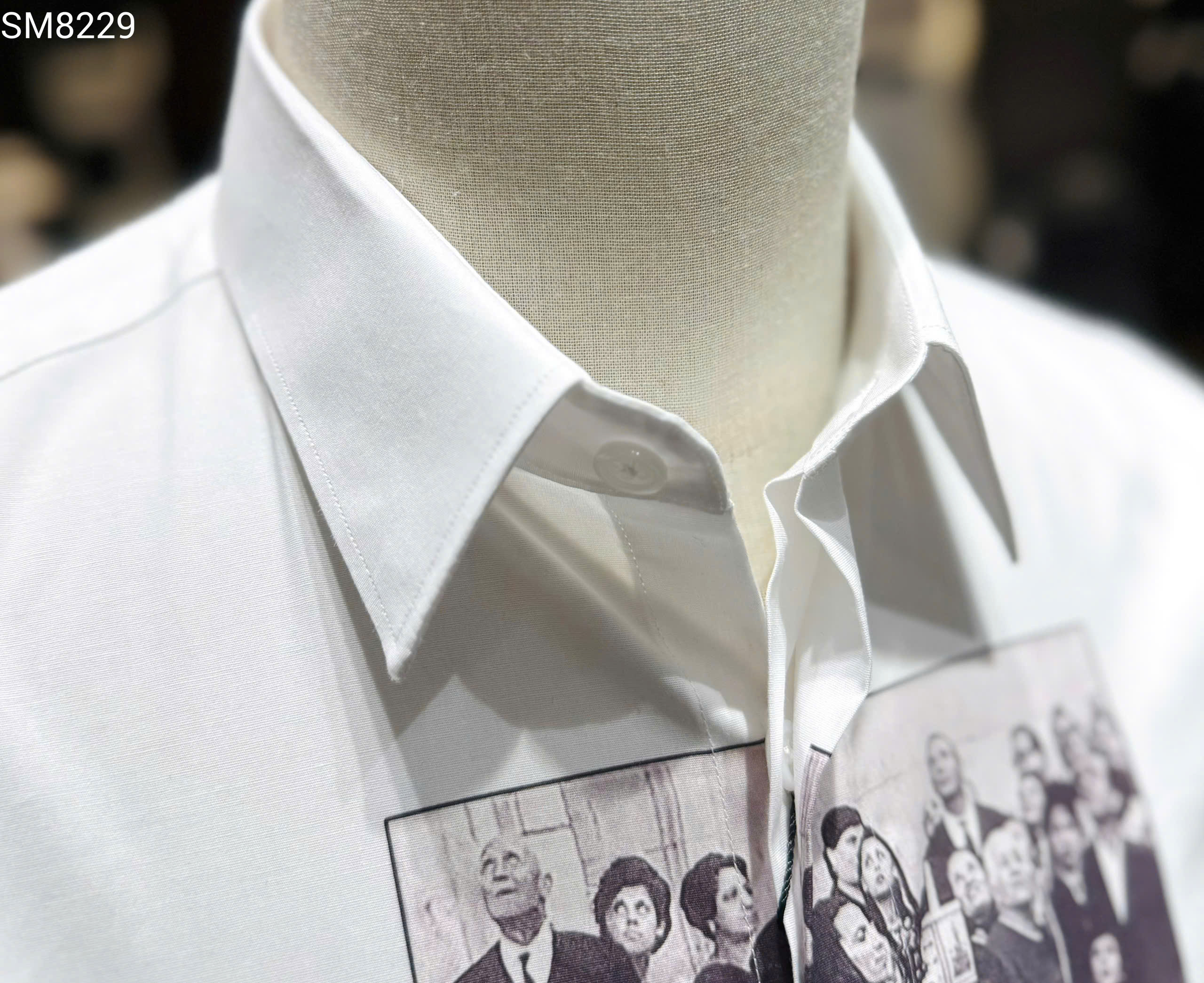 Áo sơ mi dài tay Dsquared2 DSQ2 Trắng họa tiết ngực Like Auth on web