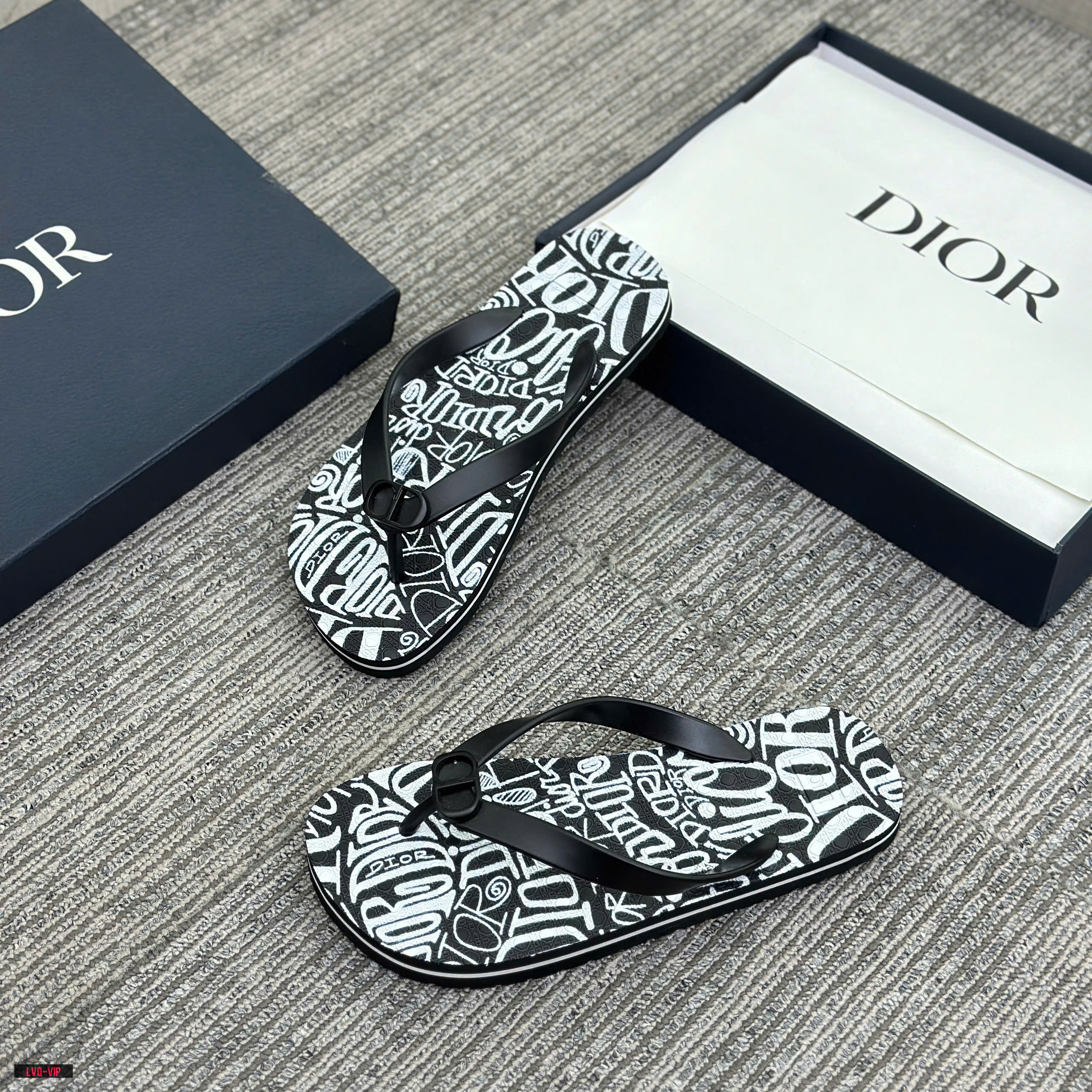 Dép kẹp xỏ ngón flip flop Dior CD họa tiết chữ ký full Like Auth 38-43 LVQ