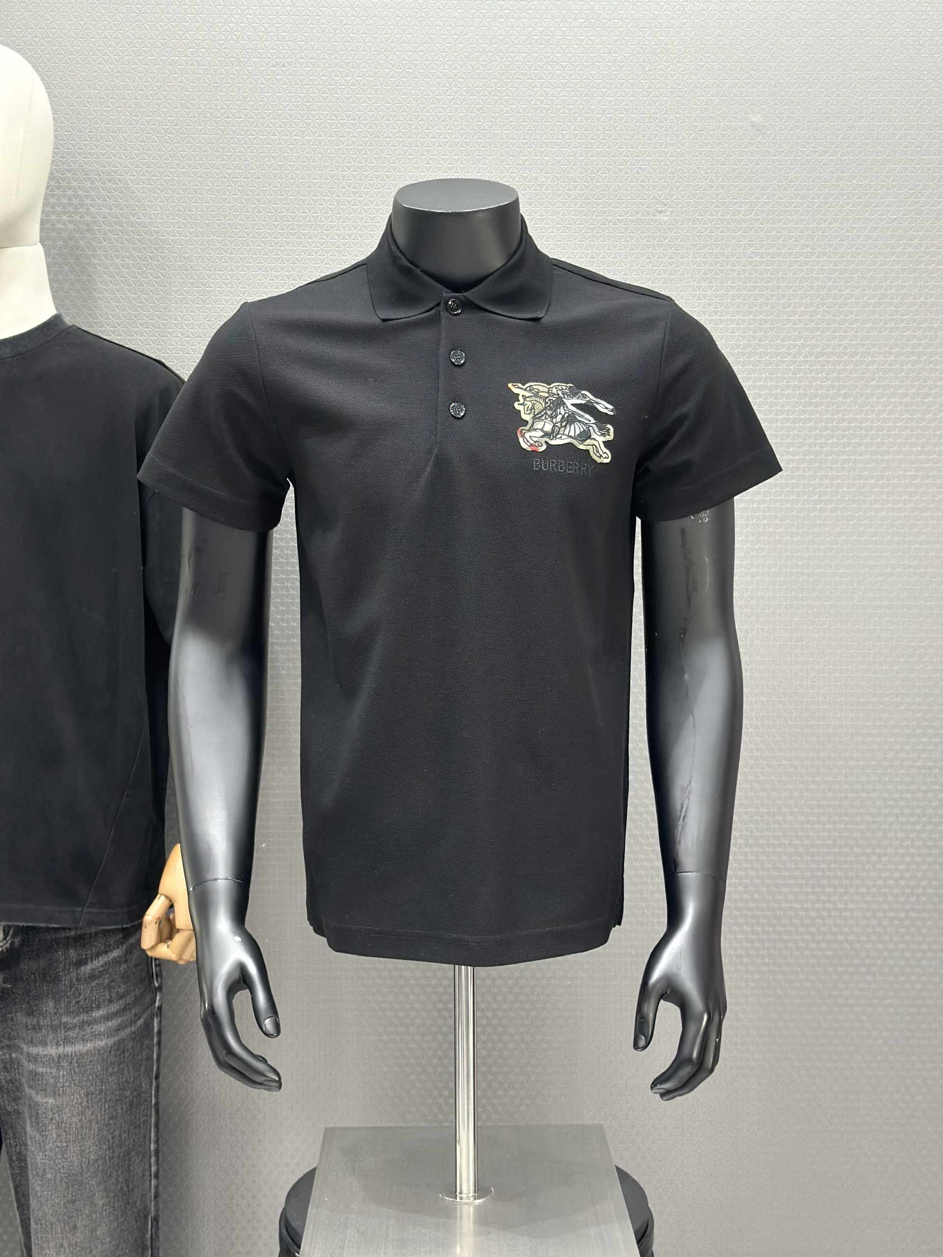 Áo polo Burberry BBR Trắng logo ngựa bay ngực Like Auth XS-L VTN\Đen