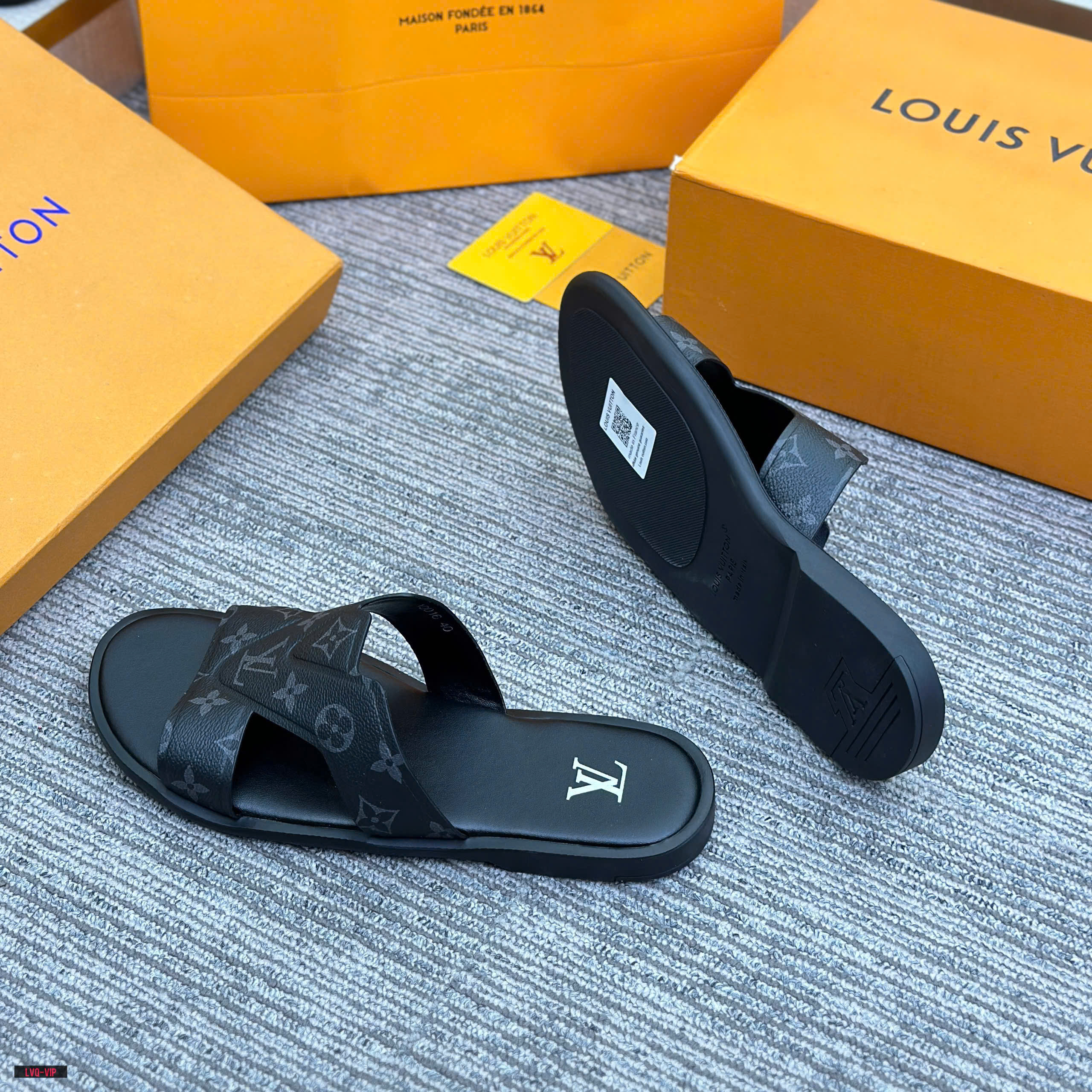 Dép quai chéo Louis Vuitton LV monogram Like Auth 38-43 LVQ