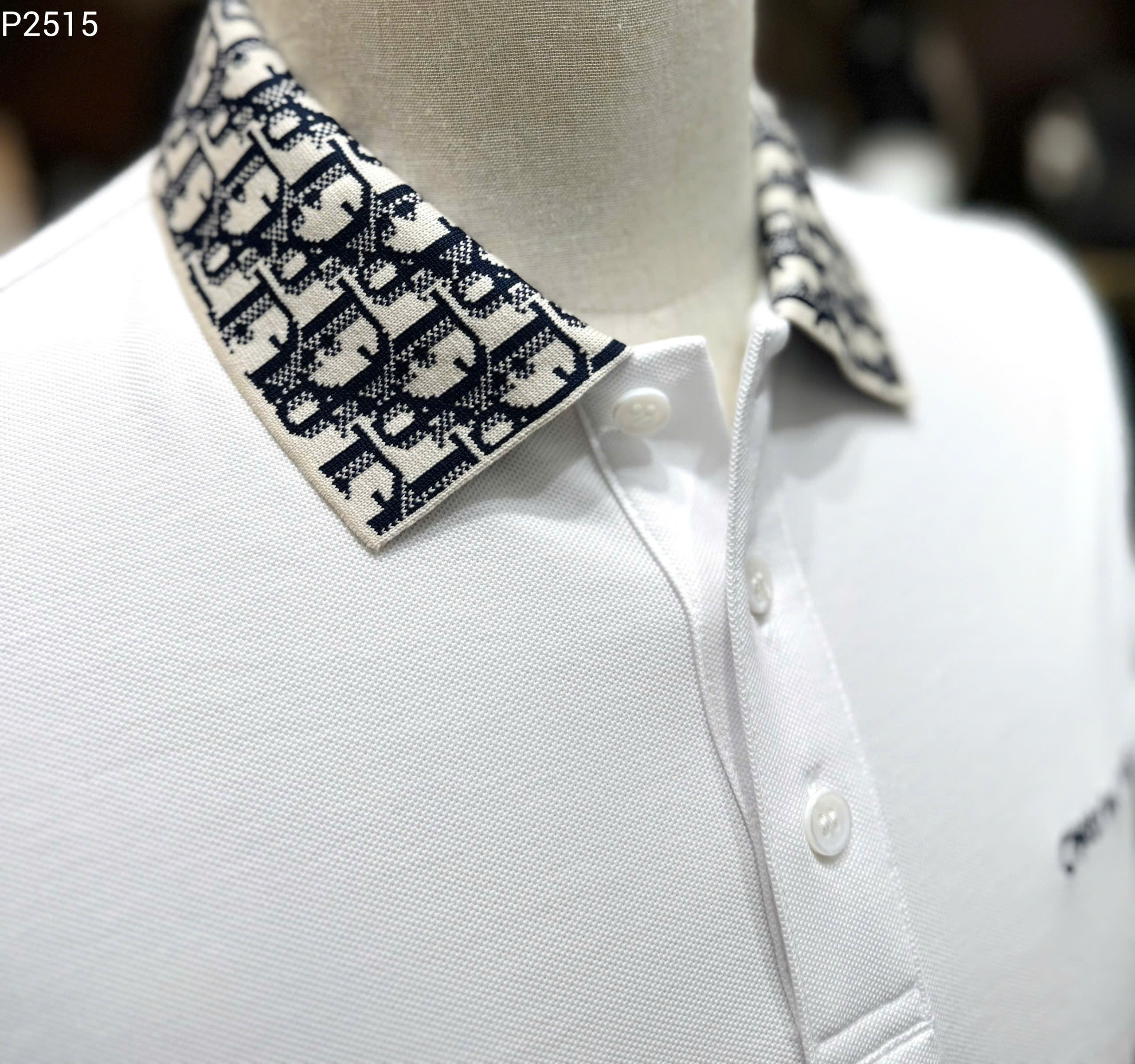 Áo polo Dior CD trơn phối họa tiết logo chữ cổ Like Auth 1-1 on web MK