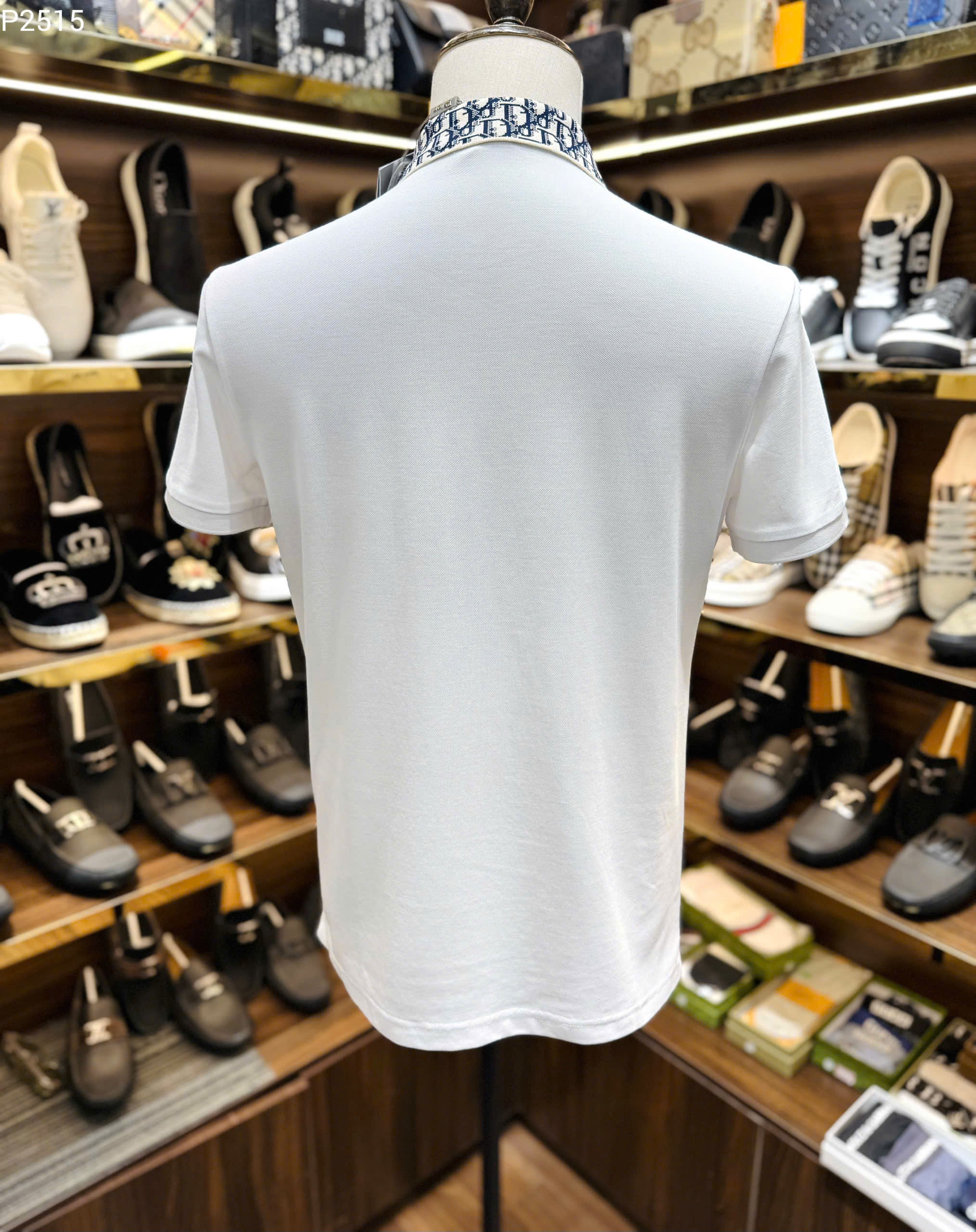 Áo polo Dior CD trơn phối họa tiết logo chữ cổ Like Auth 1-1 on web MK