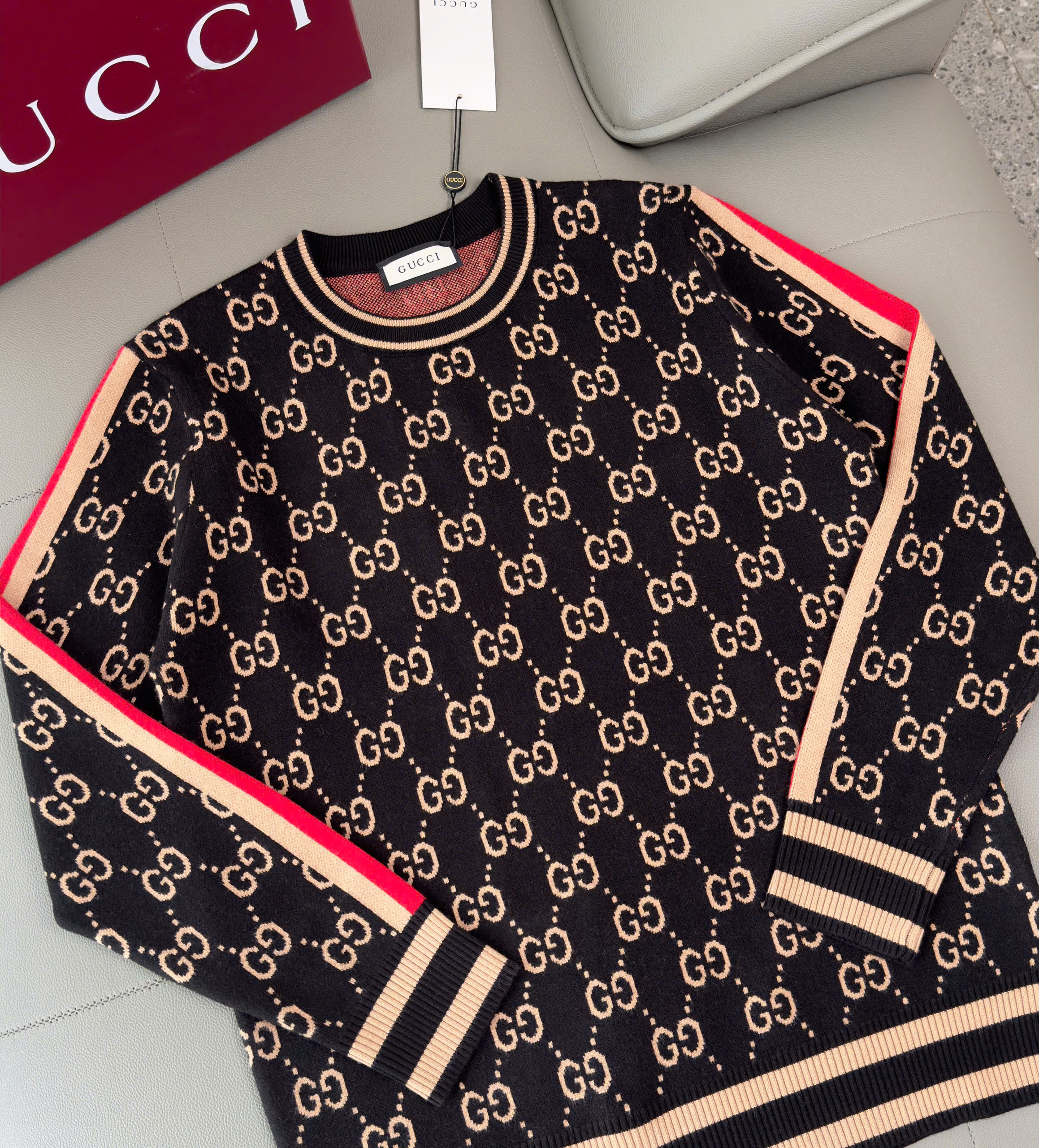 Áo sweater len Gucci GC monogram Like Auth M-XXL DDT