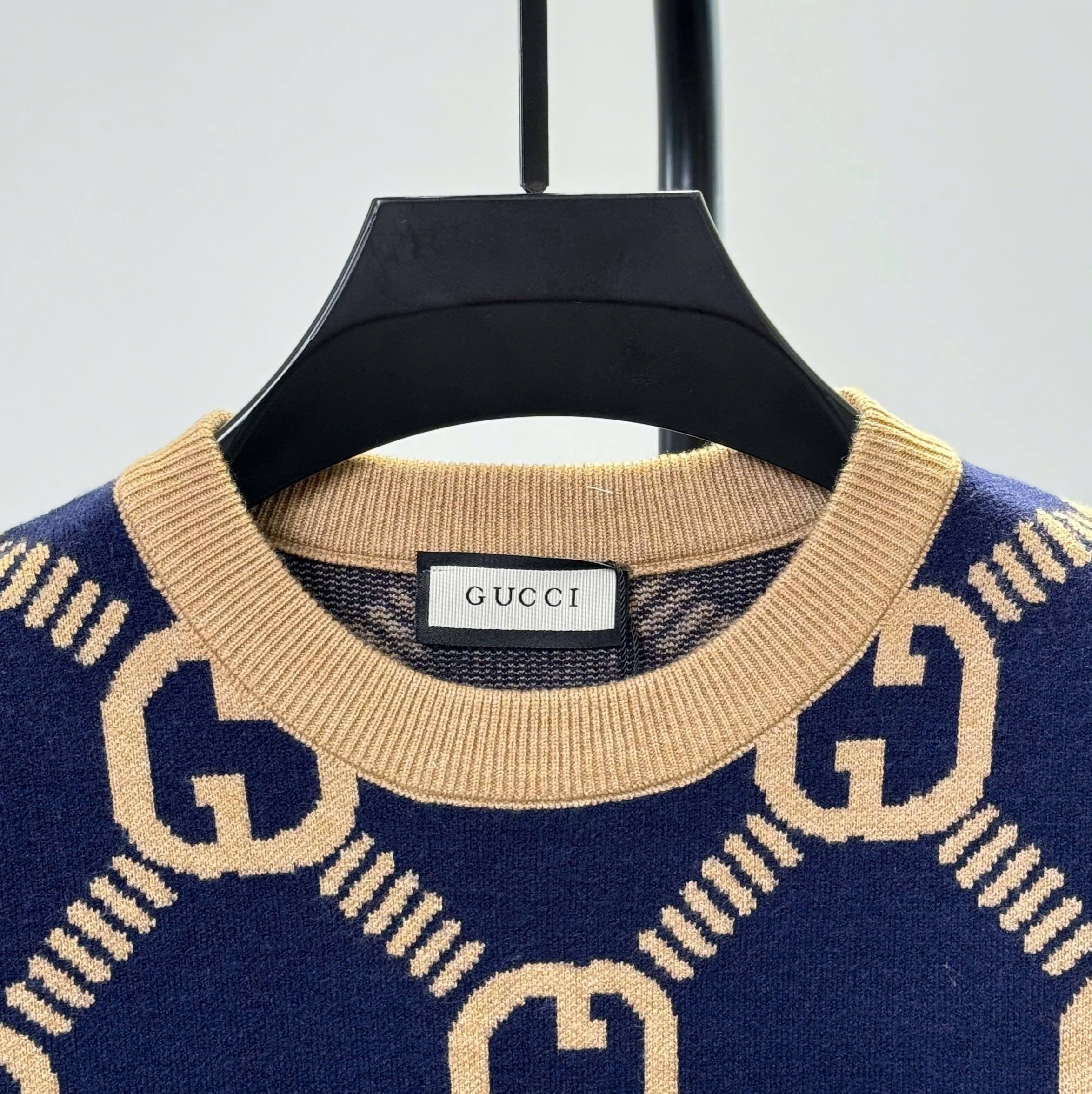 Áo sweater len Gucci GC monogram Xanh than Like Auth M-XXL DDT