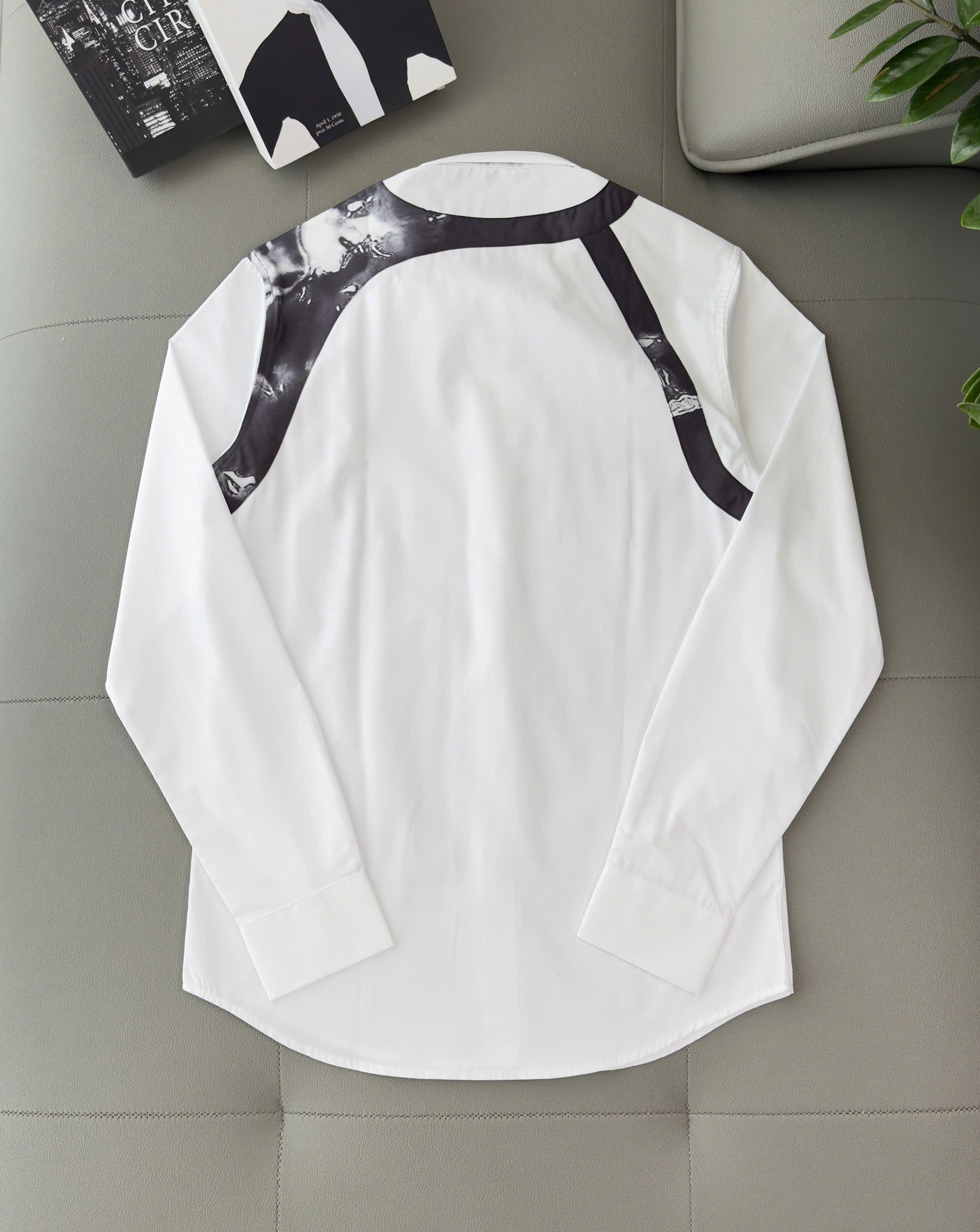 Áo sơ mi dài tay Mcqueen MCQ Trắng phối viền nách Like  Auth 38-41 DDT