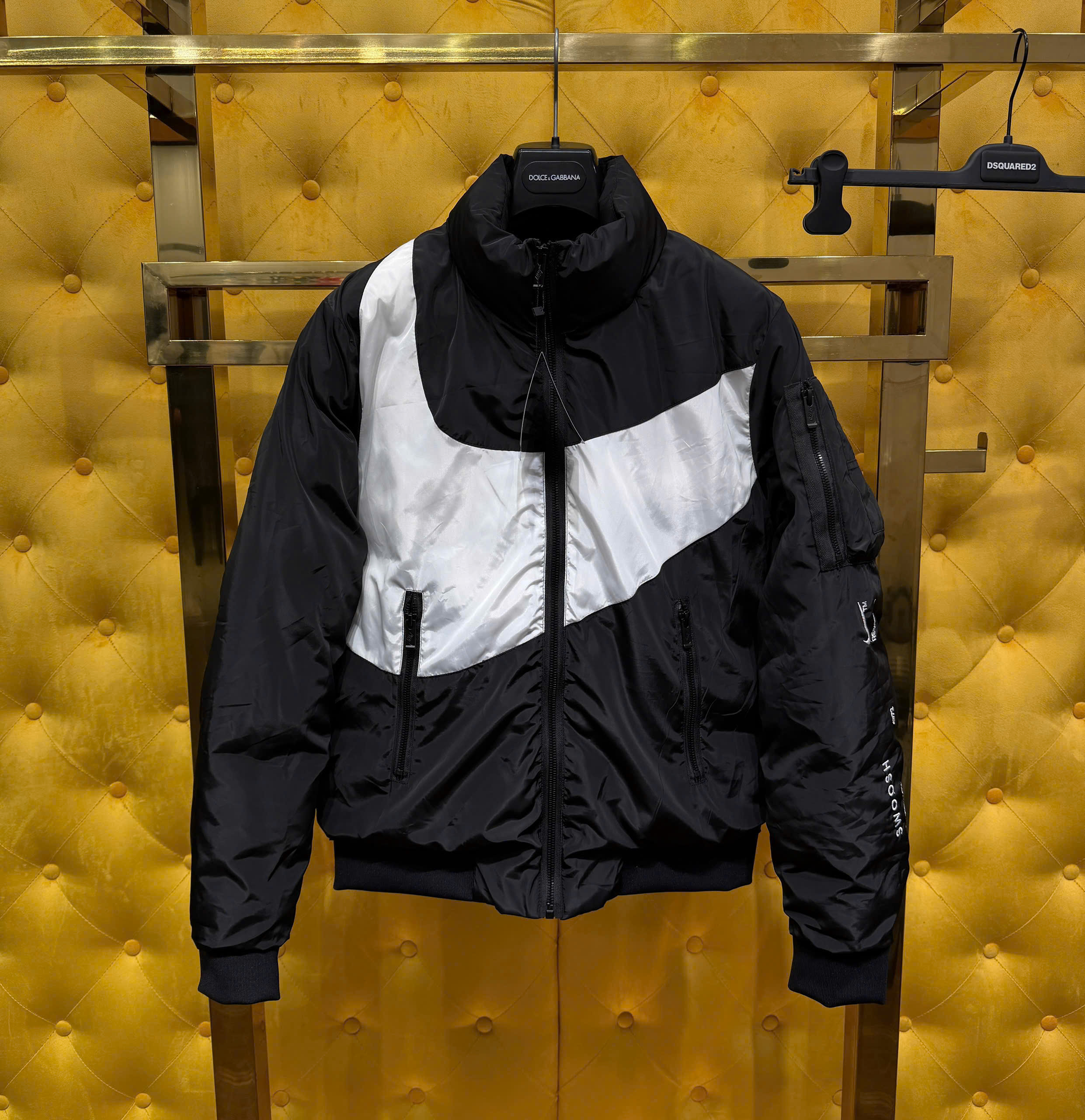 Áo khoác phao Nike Đen móc Trắng cổ cao Like Auth S-XL MK