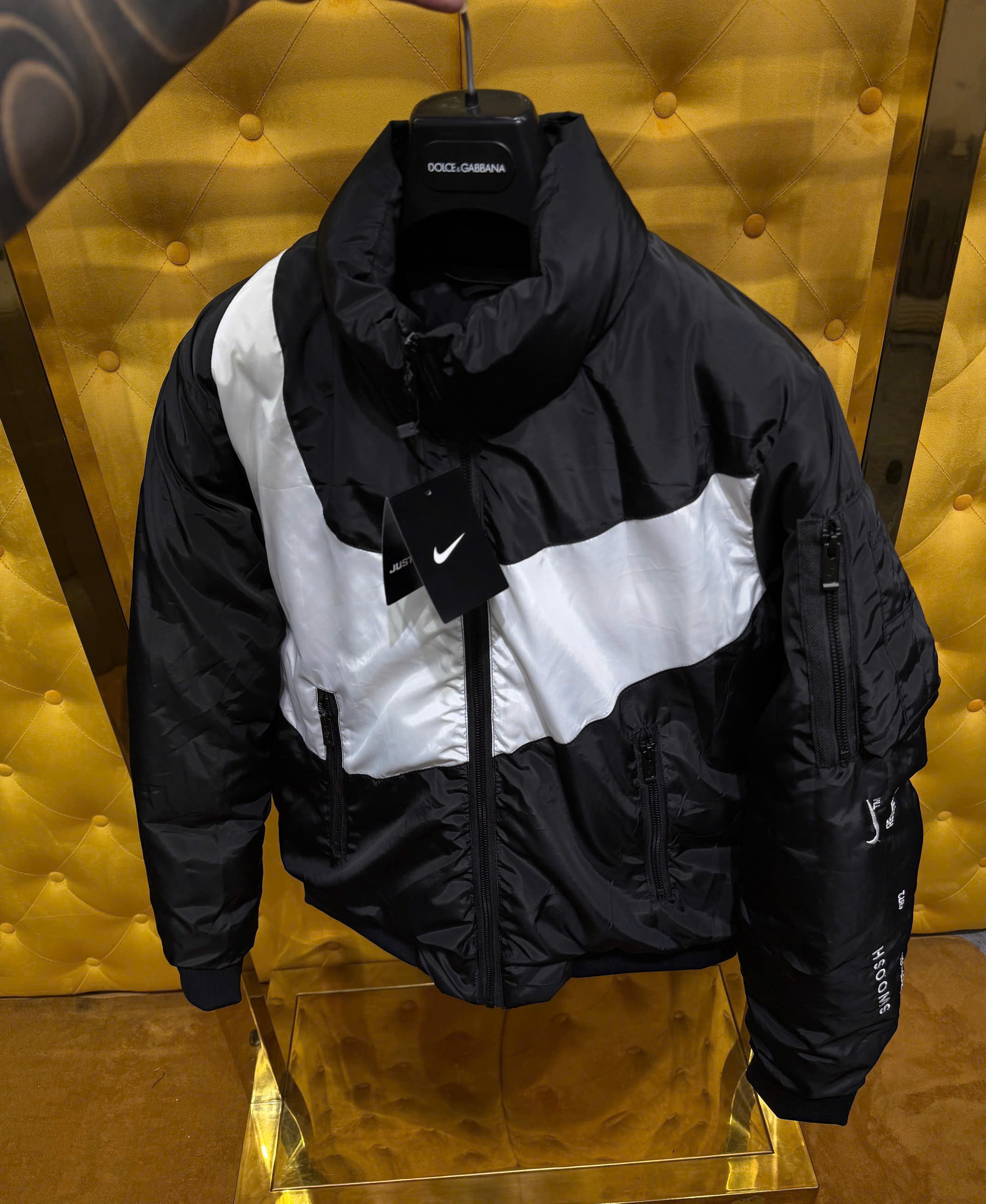 Áo khoác phao Nike Đen móc Trắng cổ cao Like Auth S-XL MK