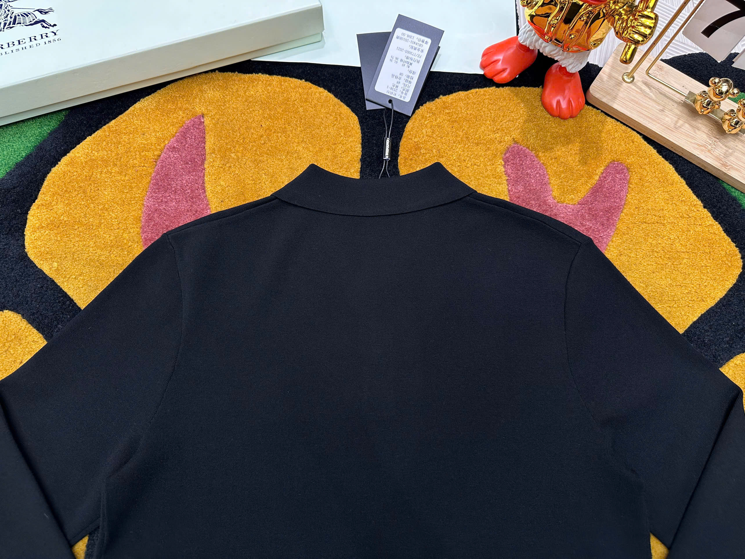 Áo polo dài tay Burberry BBR check khuy cổ logo thêu ngực TB Like Auth 48-54 MK