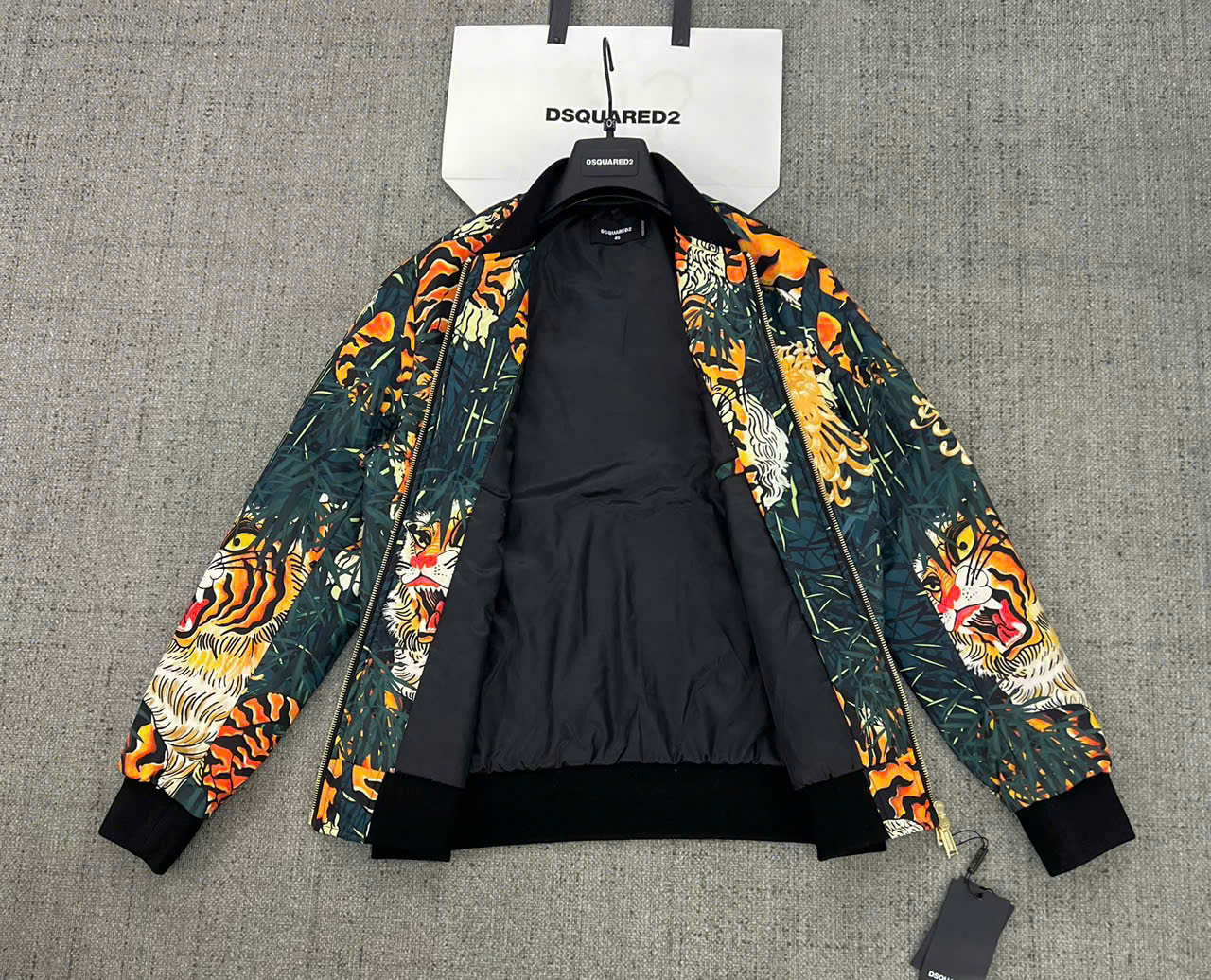 Áo khoác bomber Dsquared2 DSQ họa tiết Song Hổ new 2026 Like Auth 44-50 MK