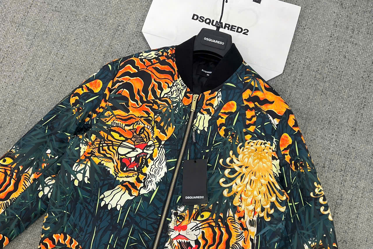 Áo khoác bomber Dsquared2 DSQ họa tiết Song Hổ new 2026 Like Auth 44-50 MK