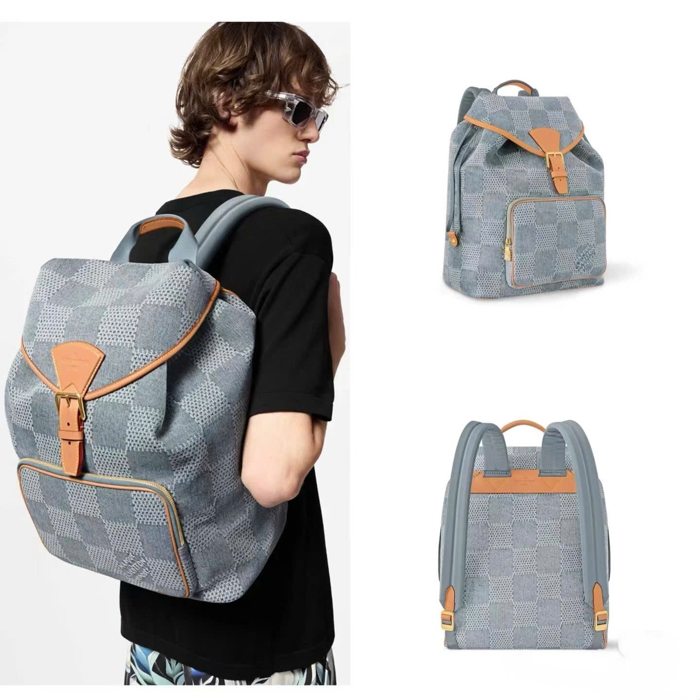 Balo Louis Vuitton LV Steamer Backpack Denim Like Auth 44x32x16 PLD