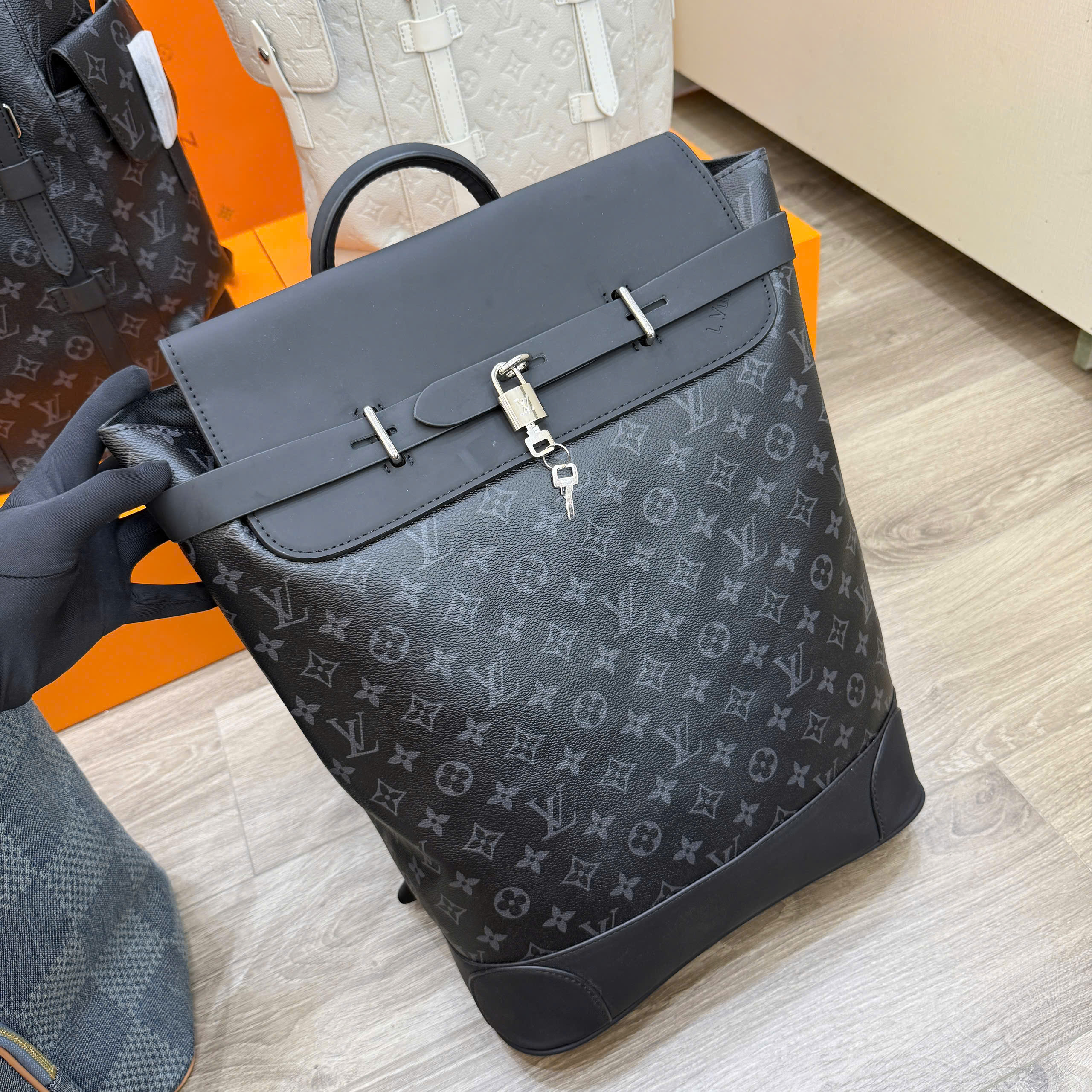 Balo Louis Vuitton LV Steamer Backpack monogram Like Auth 44x32x16 PLD