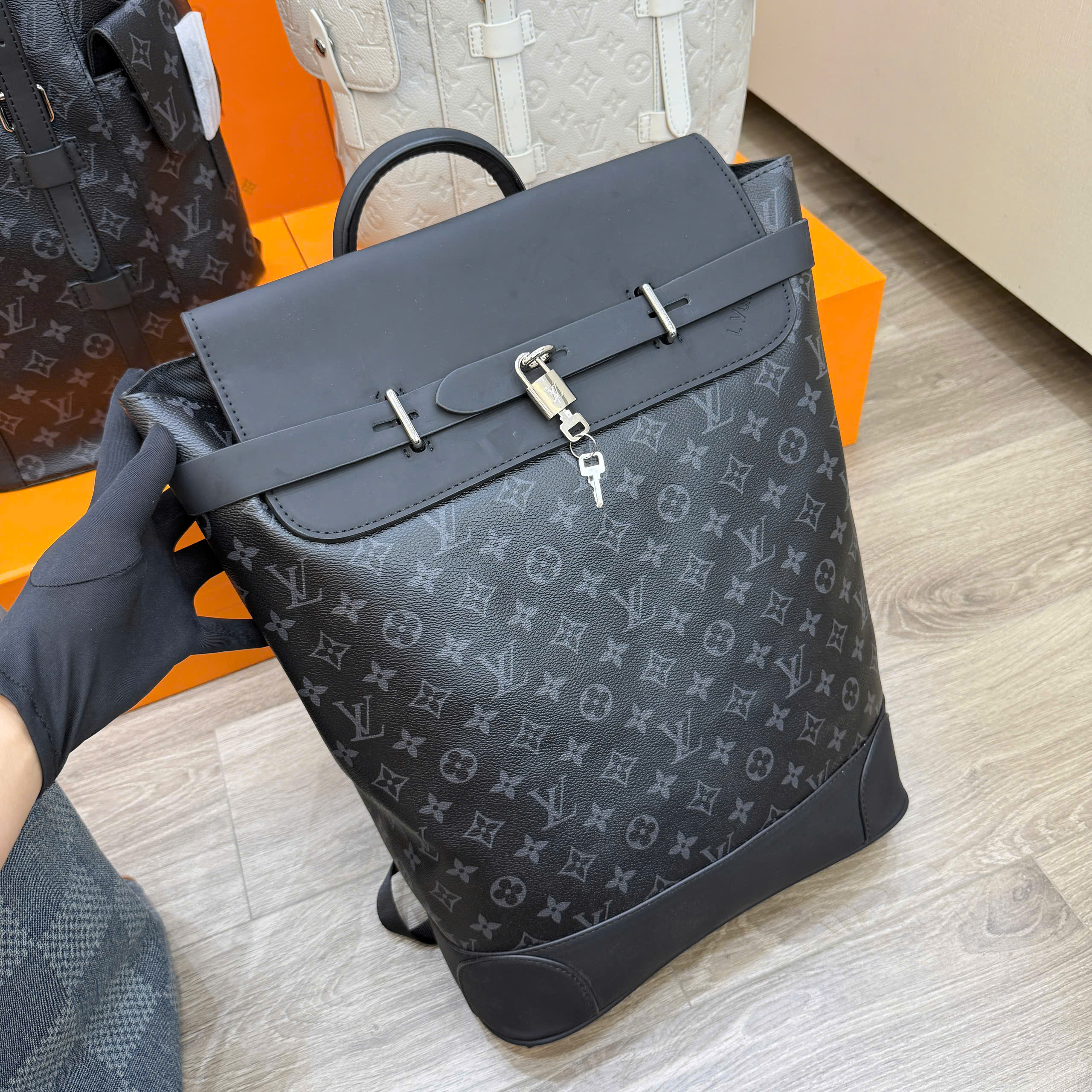 Balo Louis Vuitton LV Steamer Backpack monogram Like Auth 44x32x16 PLD