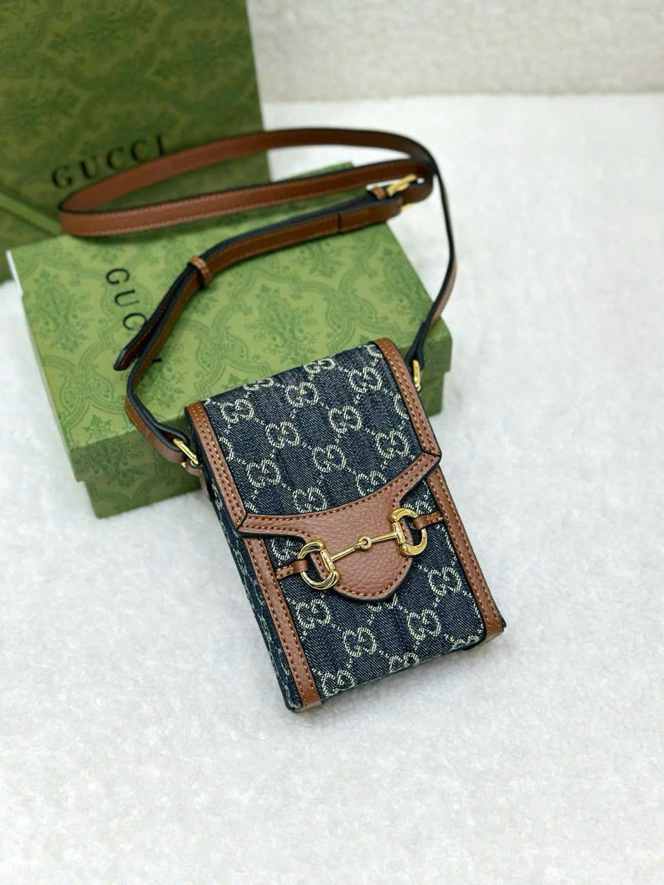 Túi đeo chéo Gucci mini Phone Bag 1955 monogram Like Auth new 2026 18x10 PLD