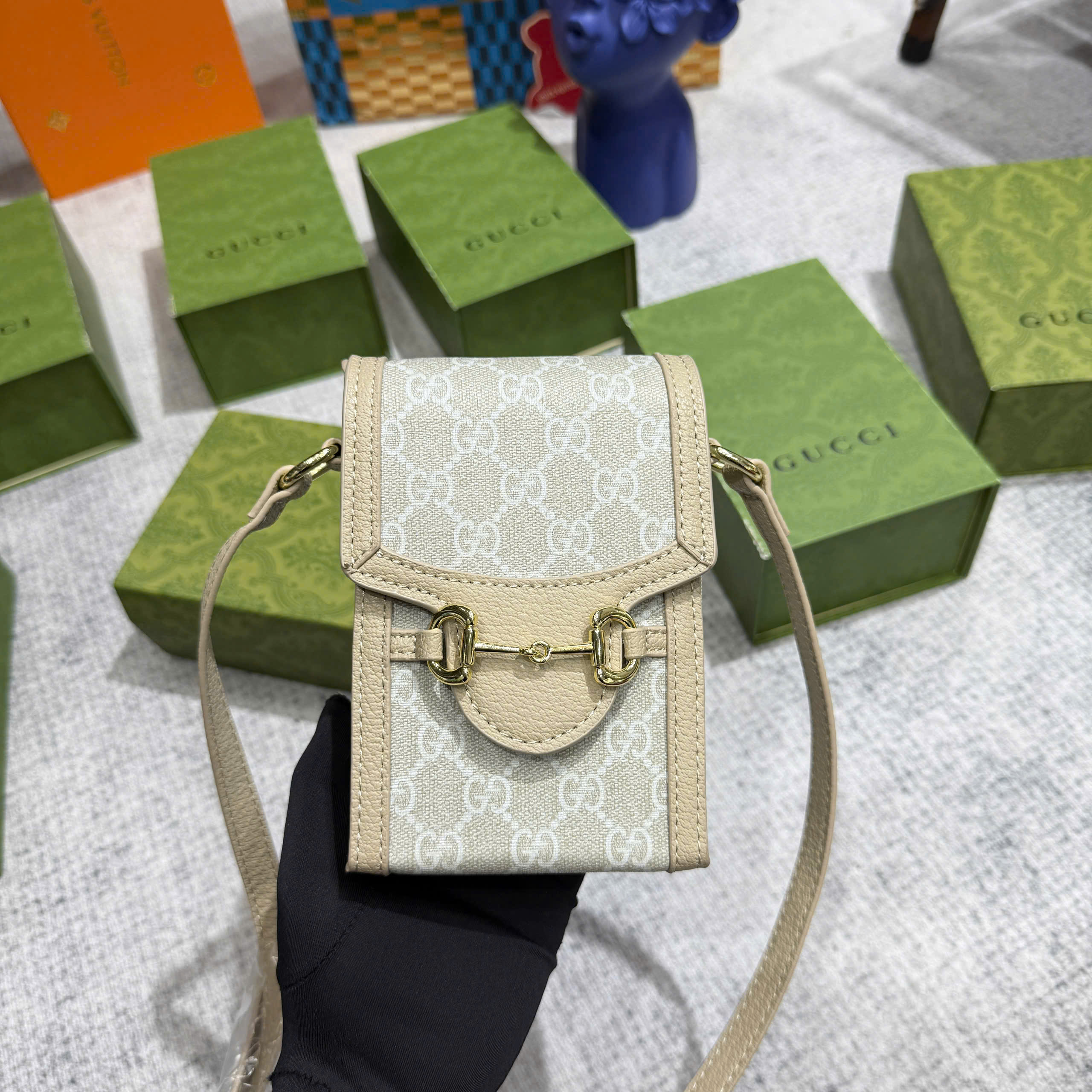 Túi đeo chéo Gucci mini Phone Bag 1955 monogram Like Auth new 2026 18x10 PLD