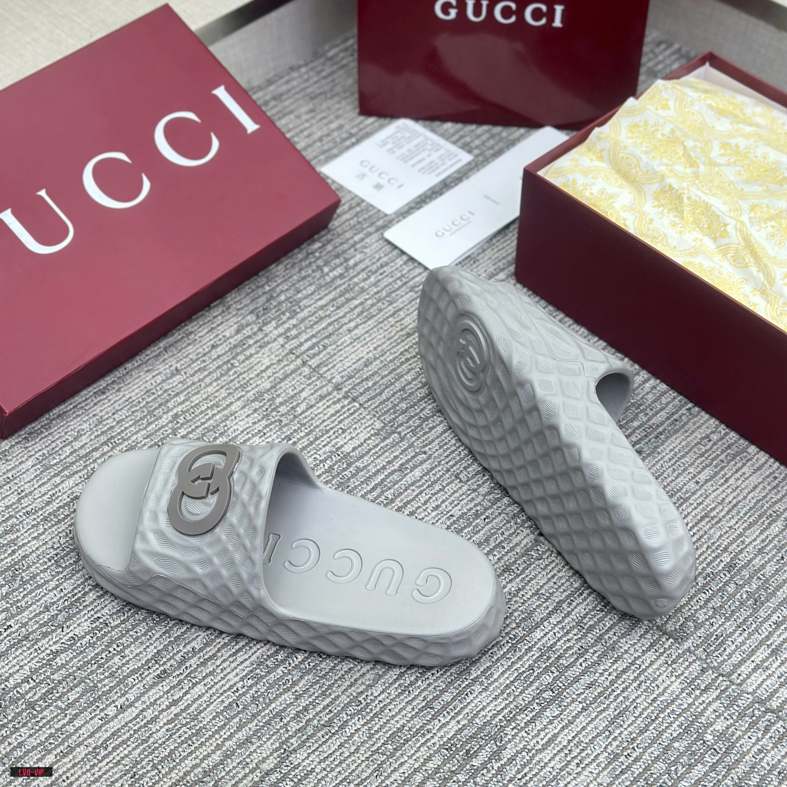 Dép lê Gucci GC bánh mỳ tổ ong đế cao Like Auth 38-43 LVQ