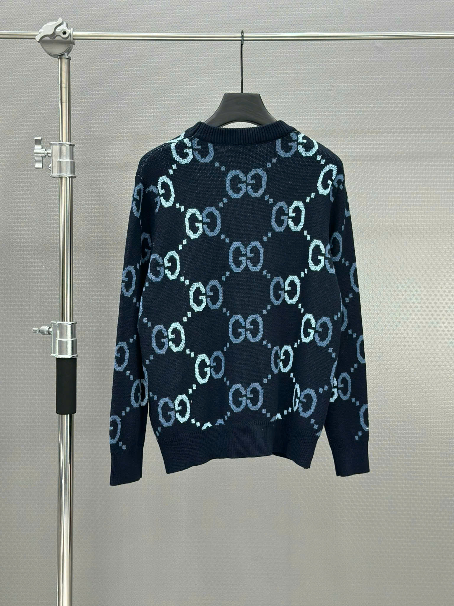 Áo sweater len Gucci GC Xanh than họa tiết monogram Like Auth XS-L VTN