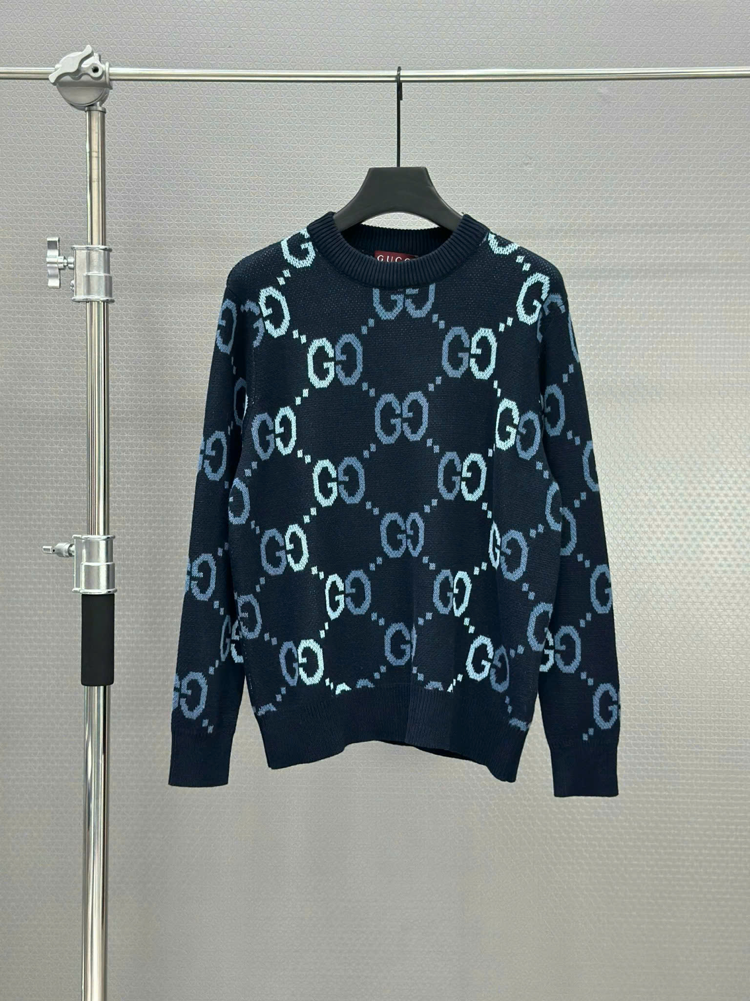 Áo sweater len Gucci GC Xanh than họa tiết monogram Like Auth XS-L VTN