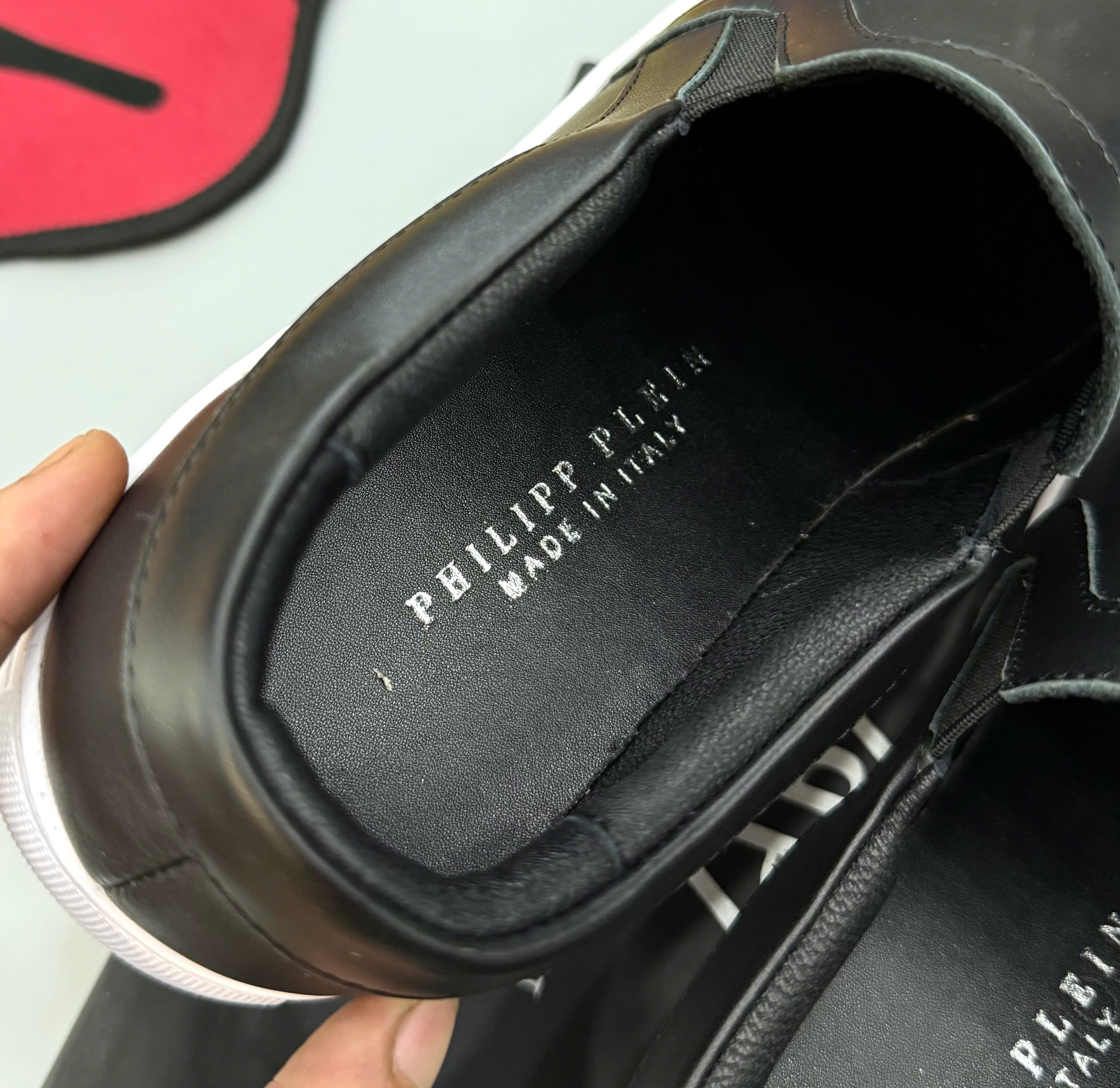 Giày slipon Phillip Plein Đen trơn mũi đính sao Like Auth 38-43 MK