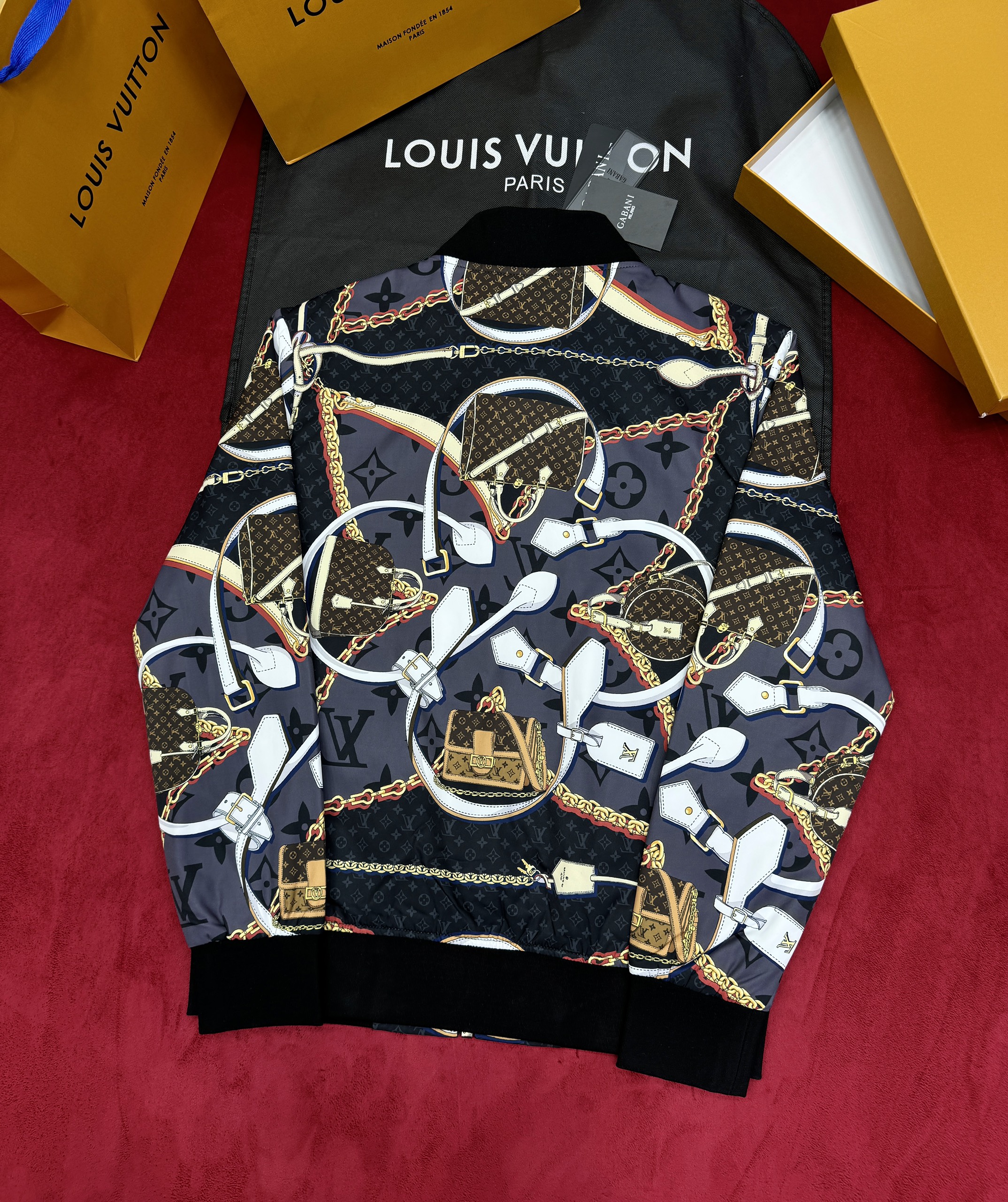 Áo khoác bomber Louis Vuitton LV họa tiết túi dây xích lót trong full monogram Like Auth 44-50 LK