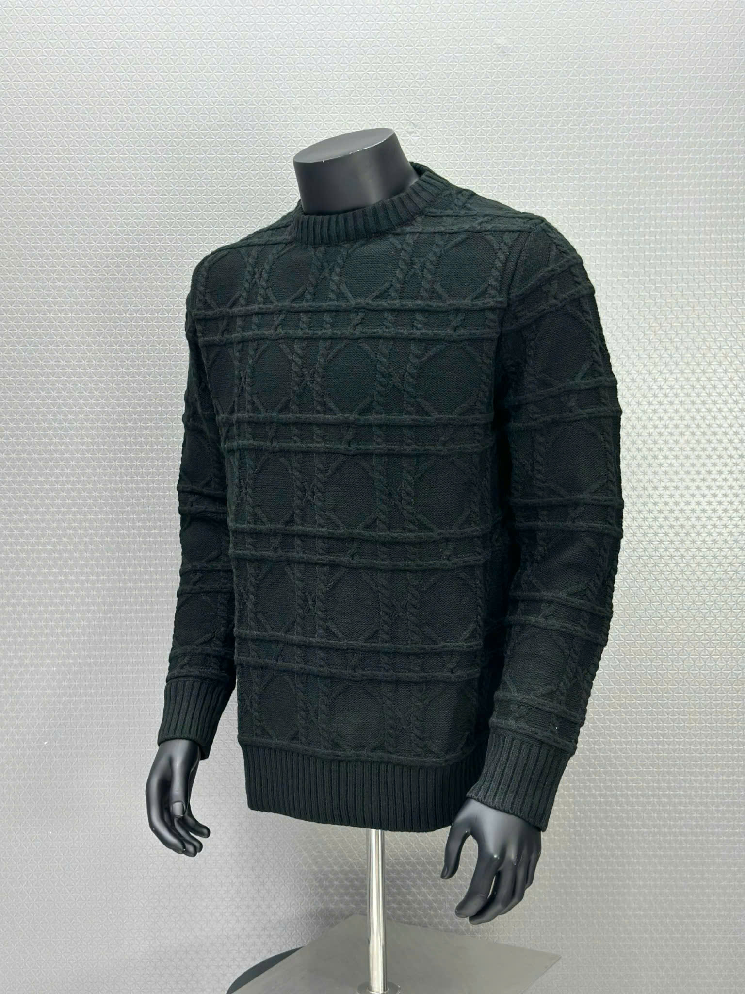 Áo sweater len Dior CD Đen vân gân nổi Like Auth XS-L VTN