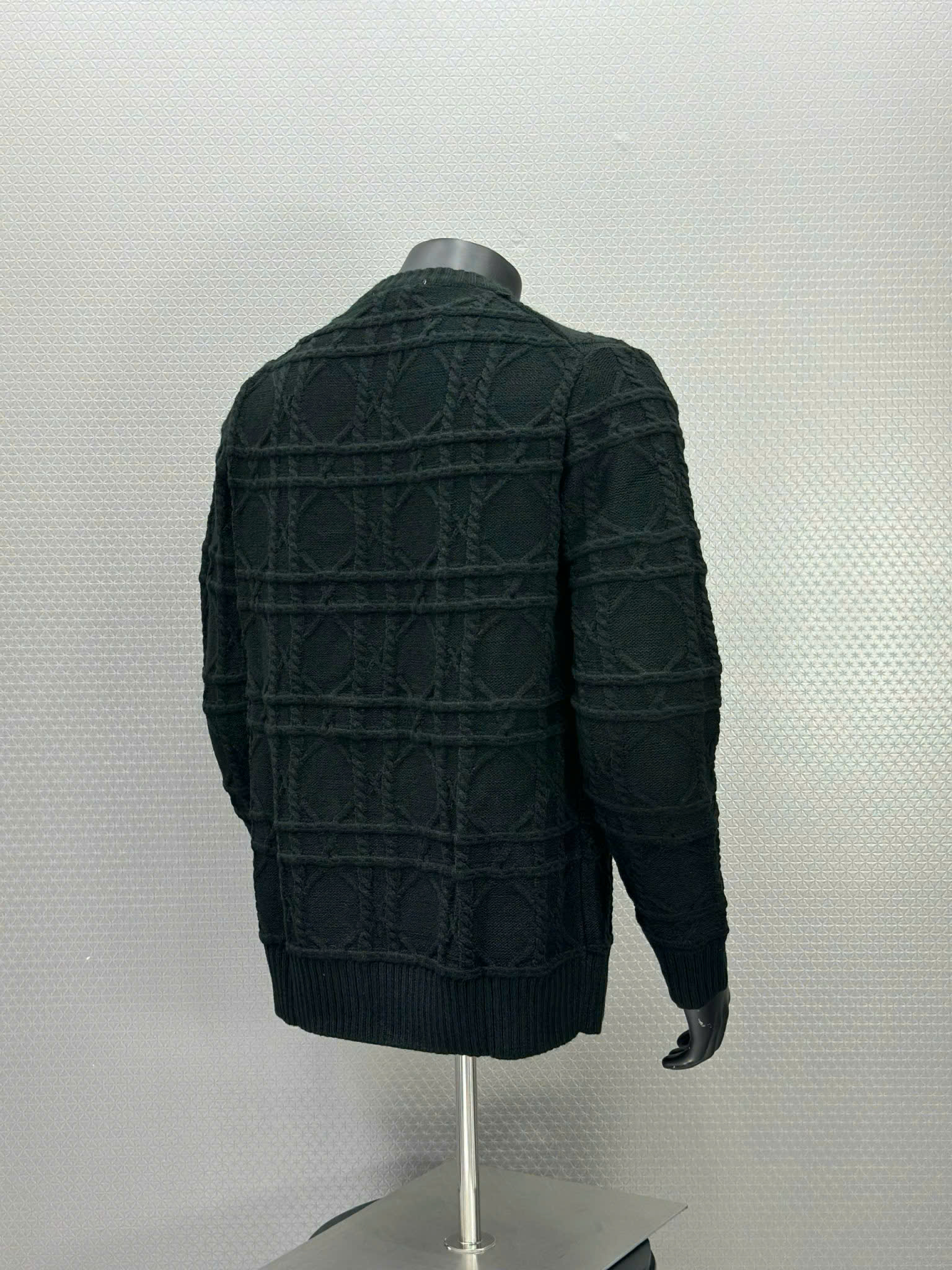 Áo sweater len Dior CD Đen vân gân nổi Like Auth XS-L VTN