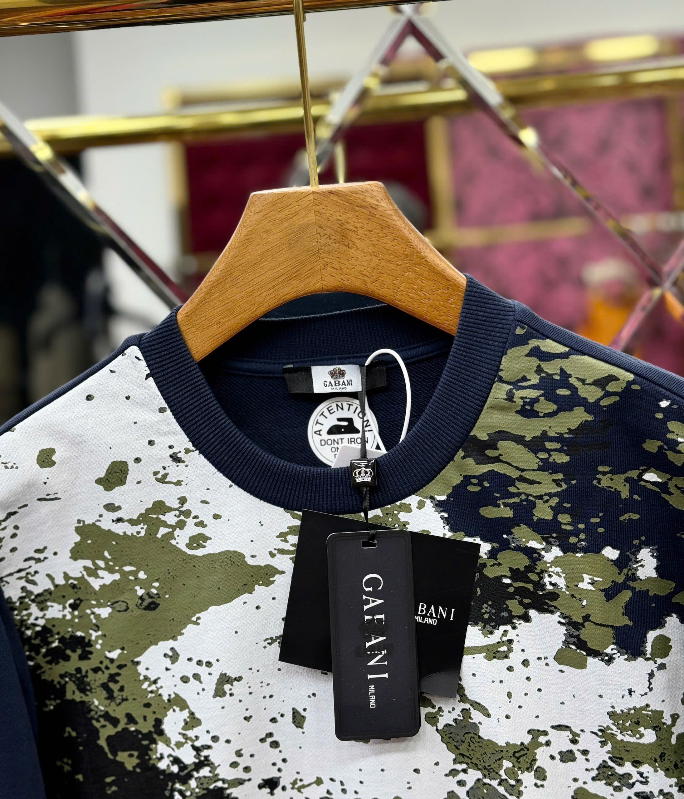 Áo sweater nỉ Dsquared2 DSQ Xanh Than loang sơn màu Like AUth S-XL MK