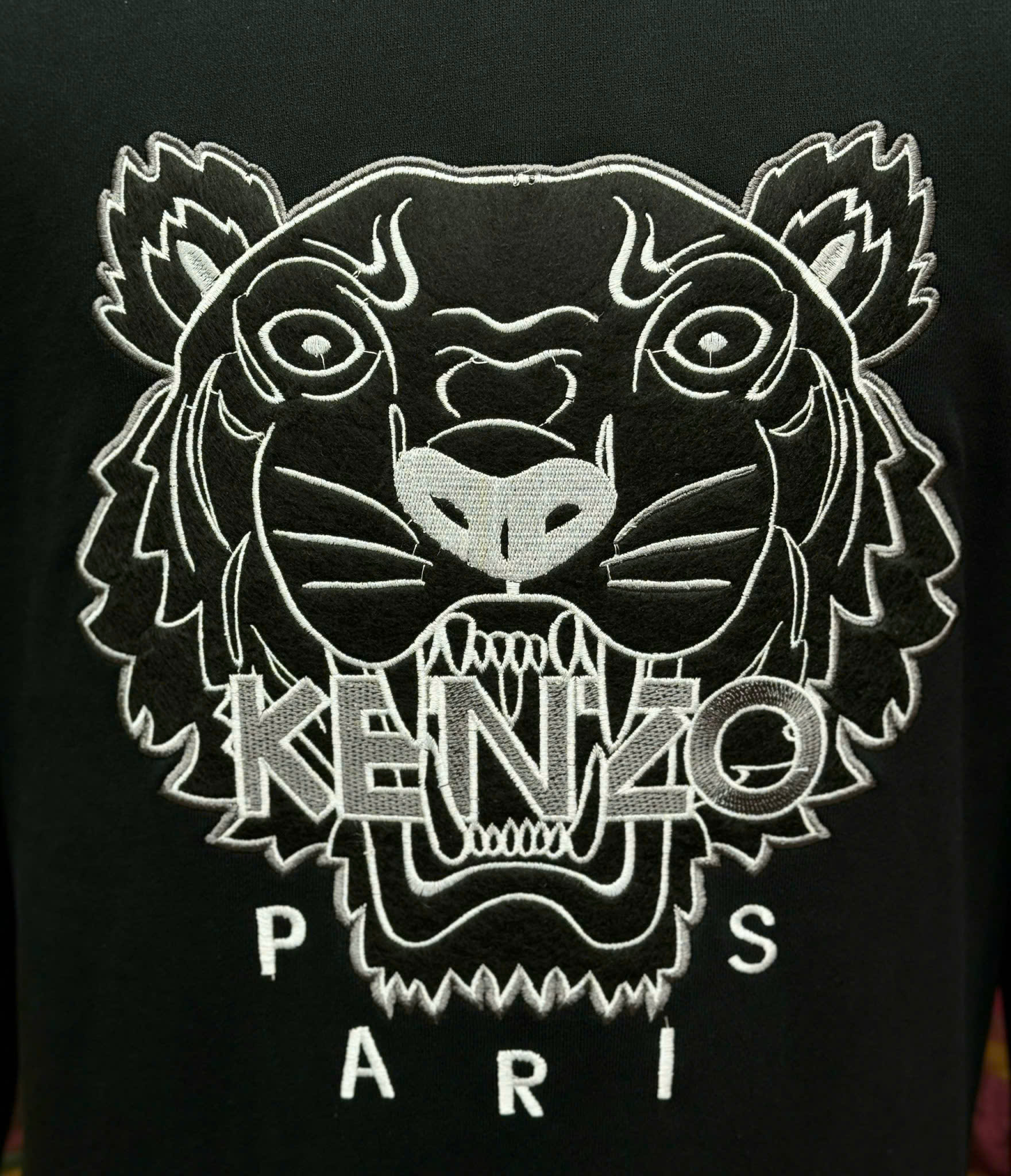Áo sweater nỉ Kenzo Đen thêu mặt Hổ Like Auth 44-50 MK