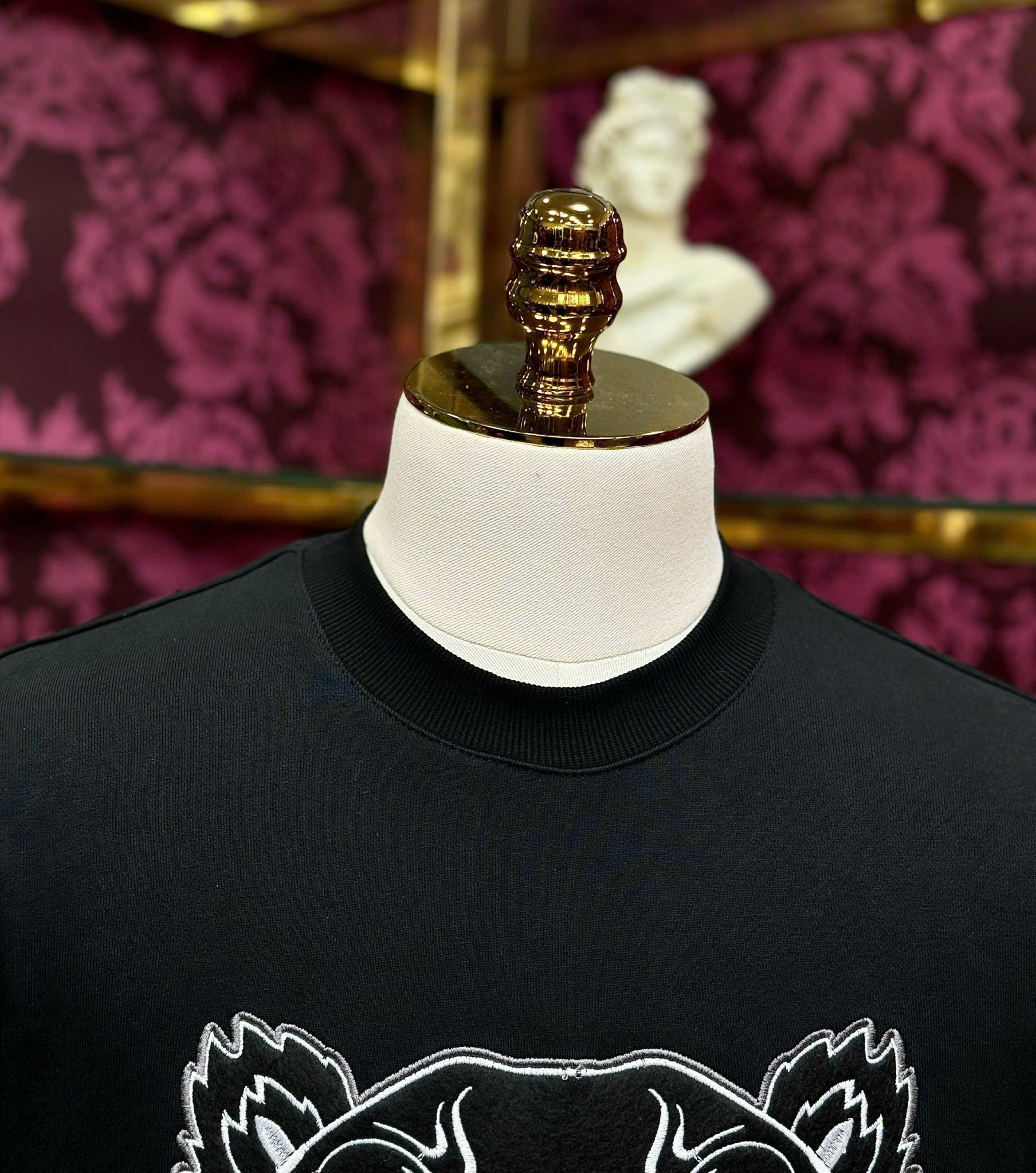 Áo sweater nỉ Kenzo Đen thêu mặt Hổ Like Auth 44-50 MK