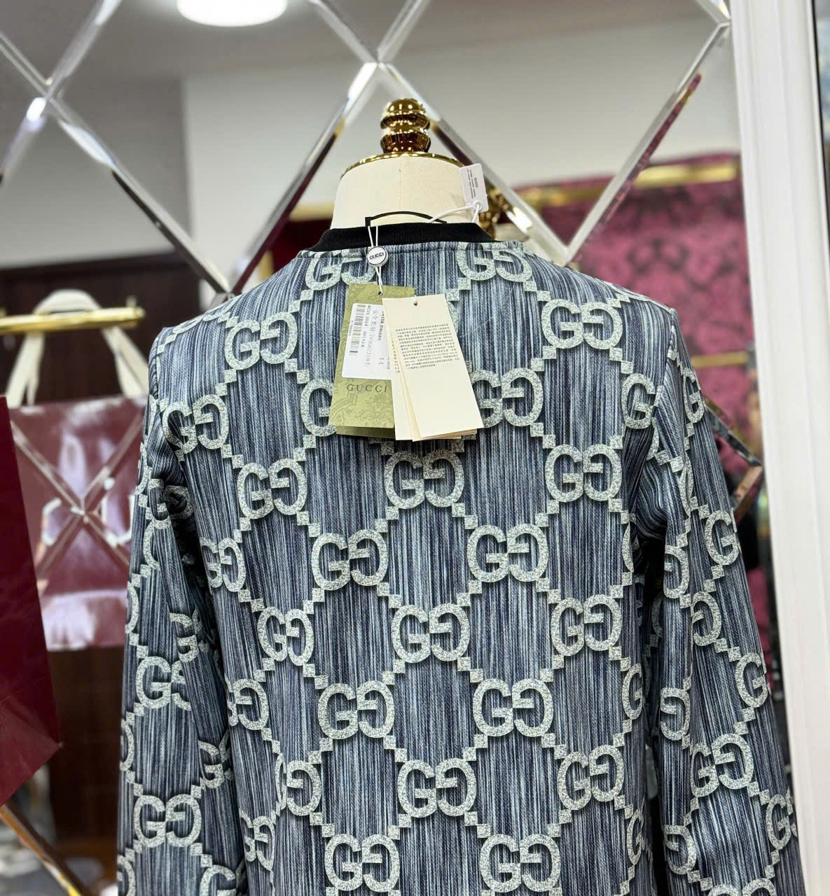 Áo sweater nỉ Gucci GC monogram Like Auth 44-50 LK