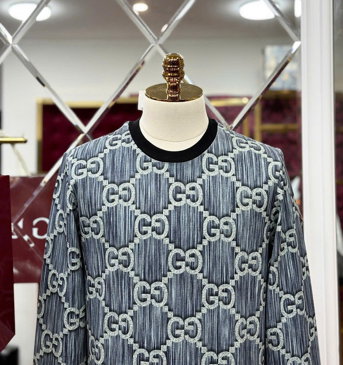 Áo sweater nỉ Gucci GC monogram Like Auth 44-50 LK