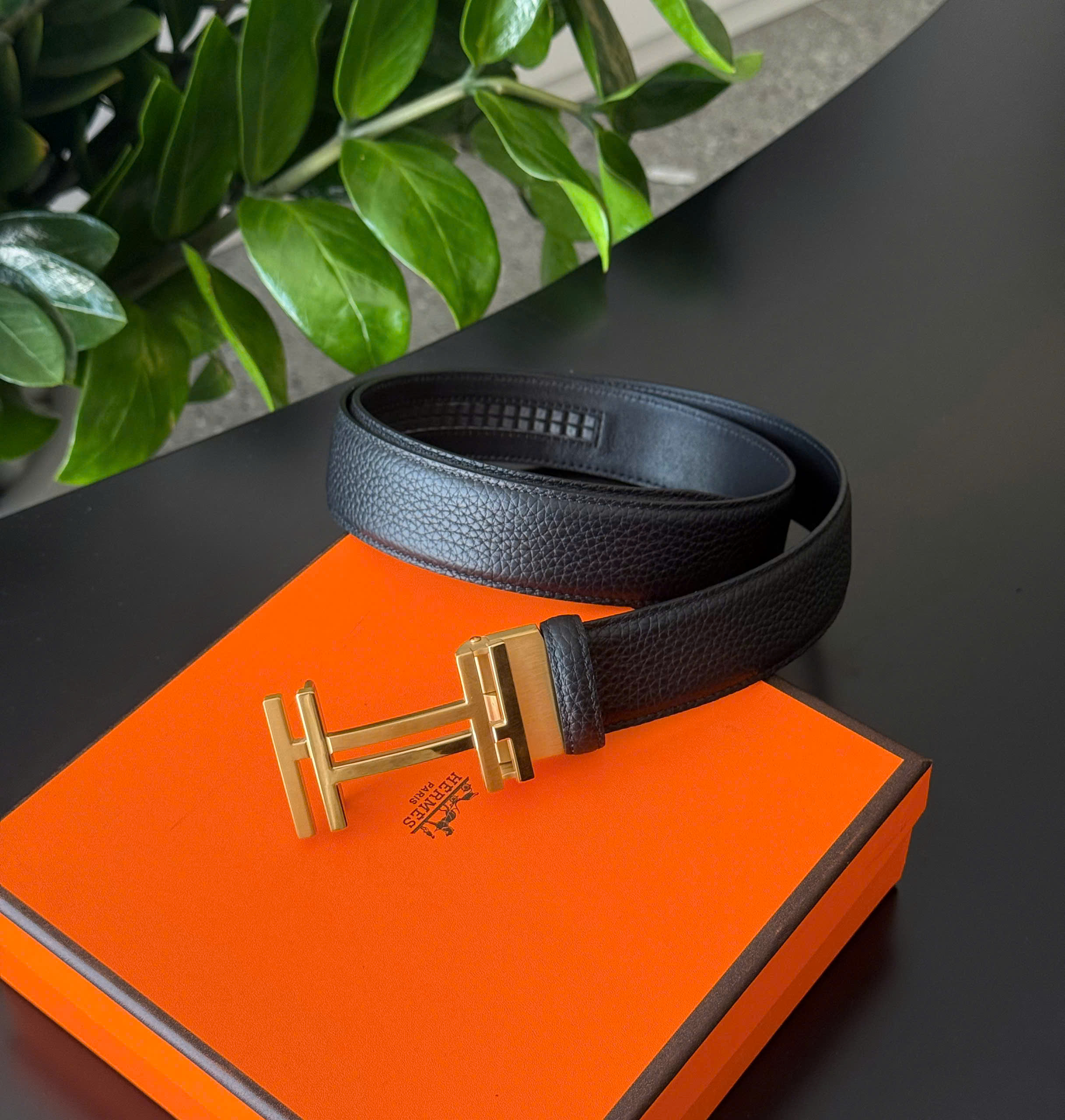 Thắt lưng dây nịt Hermes HM mặt kép khóa tự động Like Auth 85-110 DDT