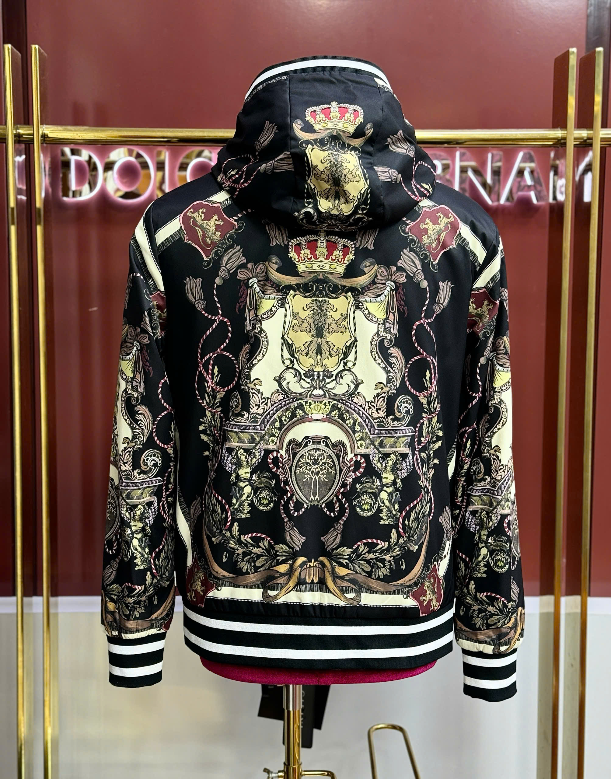 Áo khoác bomber Dolce Gabbana DG họa tiết cờ quý tộc full Like Auth 46-50 CD