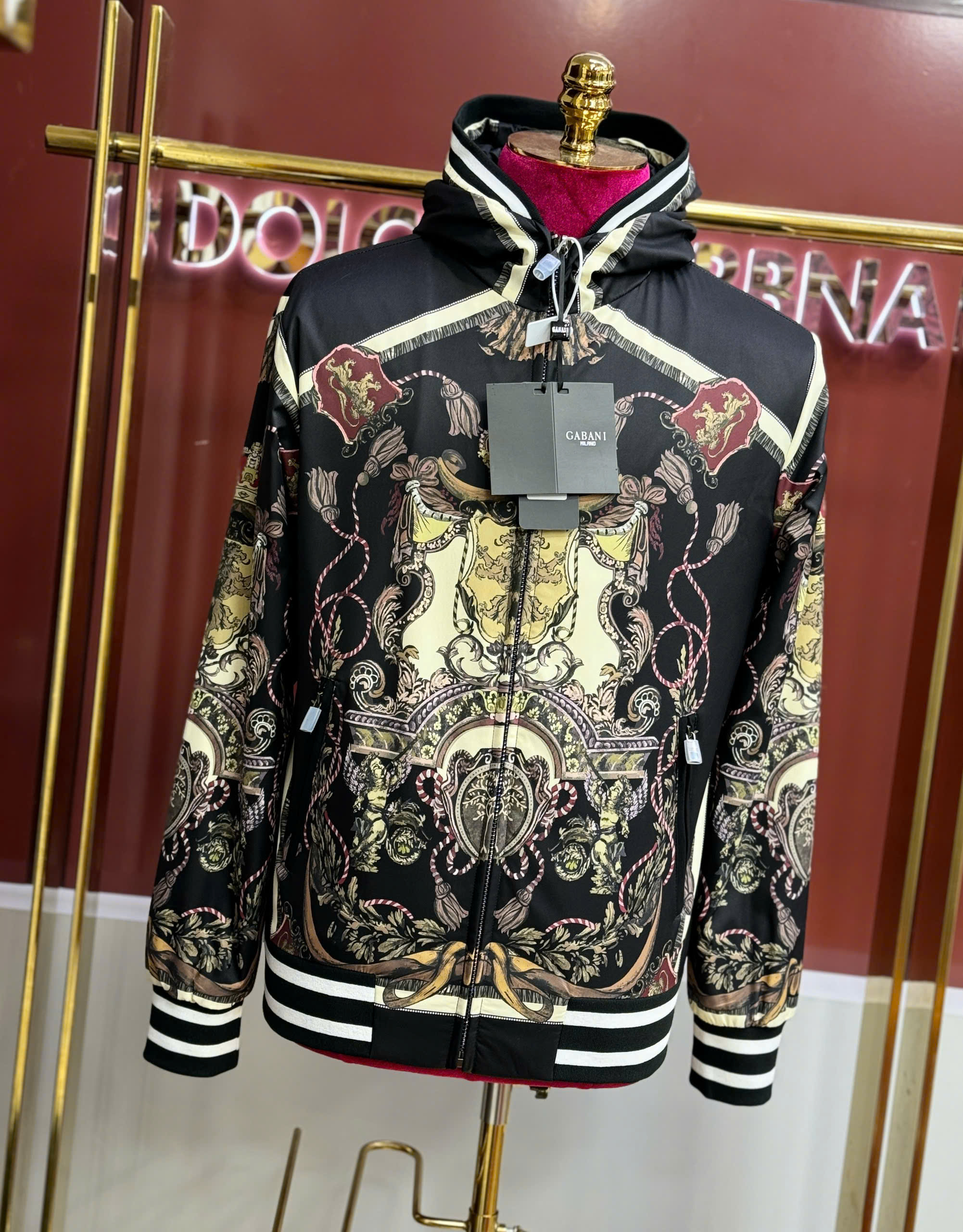 Áo khoác bomber Dolce Gabbana DG họa tiết cờ quý tộc full Like Auth 46-50 CD
