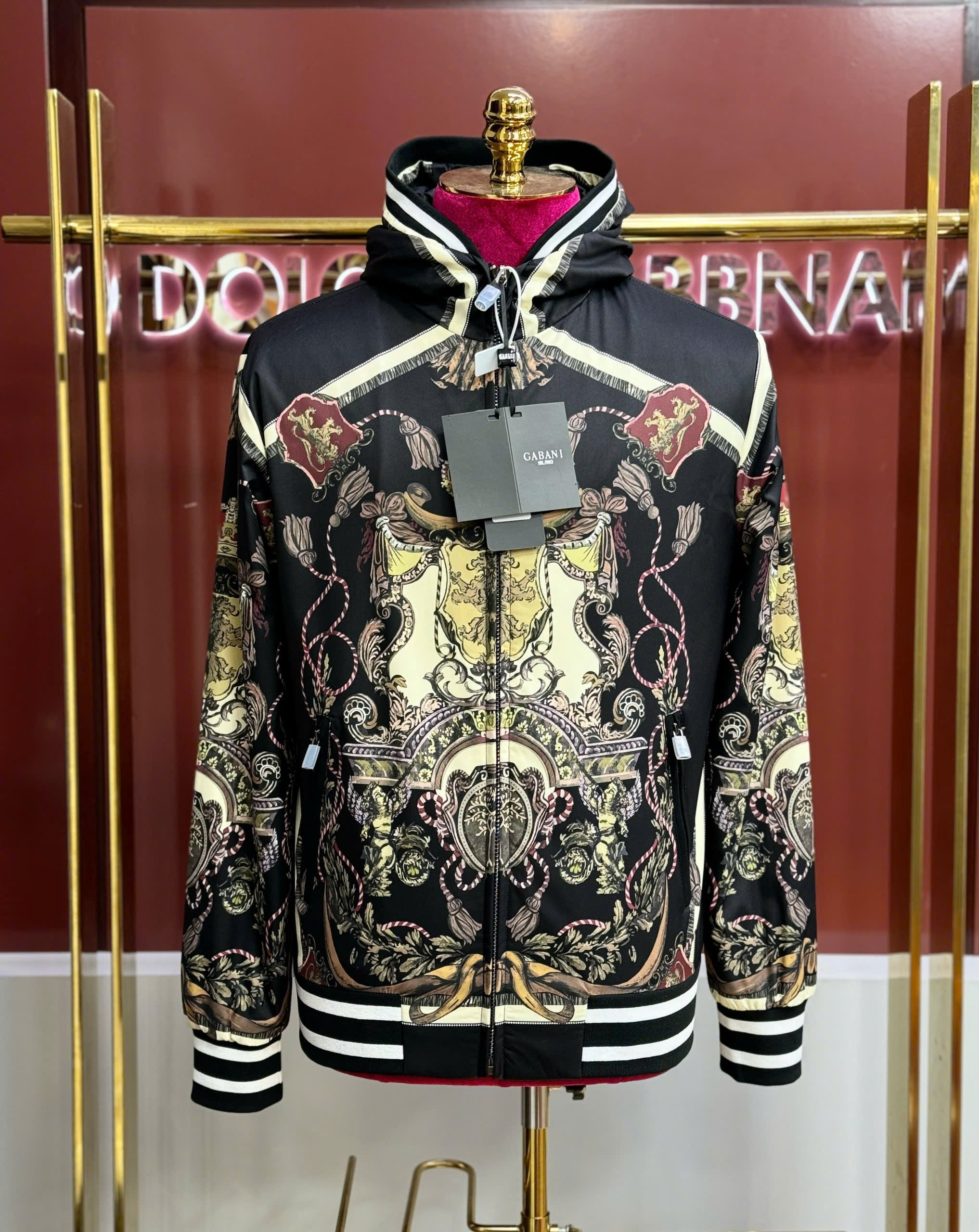 Áo khoác bomber Dolce Gabbana DG họa tiết cờ quý tộc full Like Auth 46-50 CD
