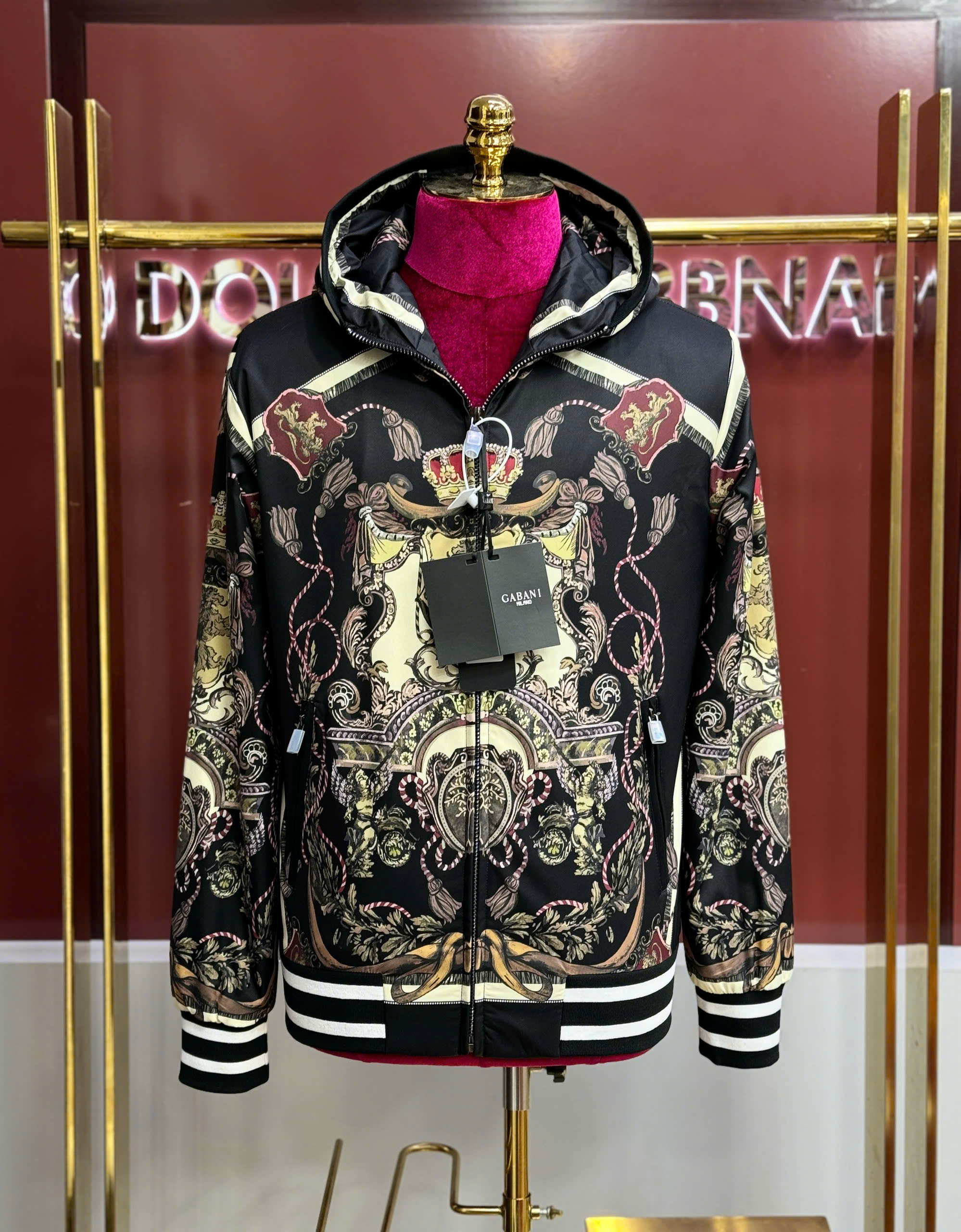 Áo khoác bomber Dolce Gabbana DG họa tiết cờ quý tộc full Like Auth 46-50 CD